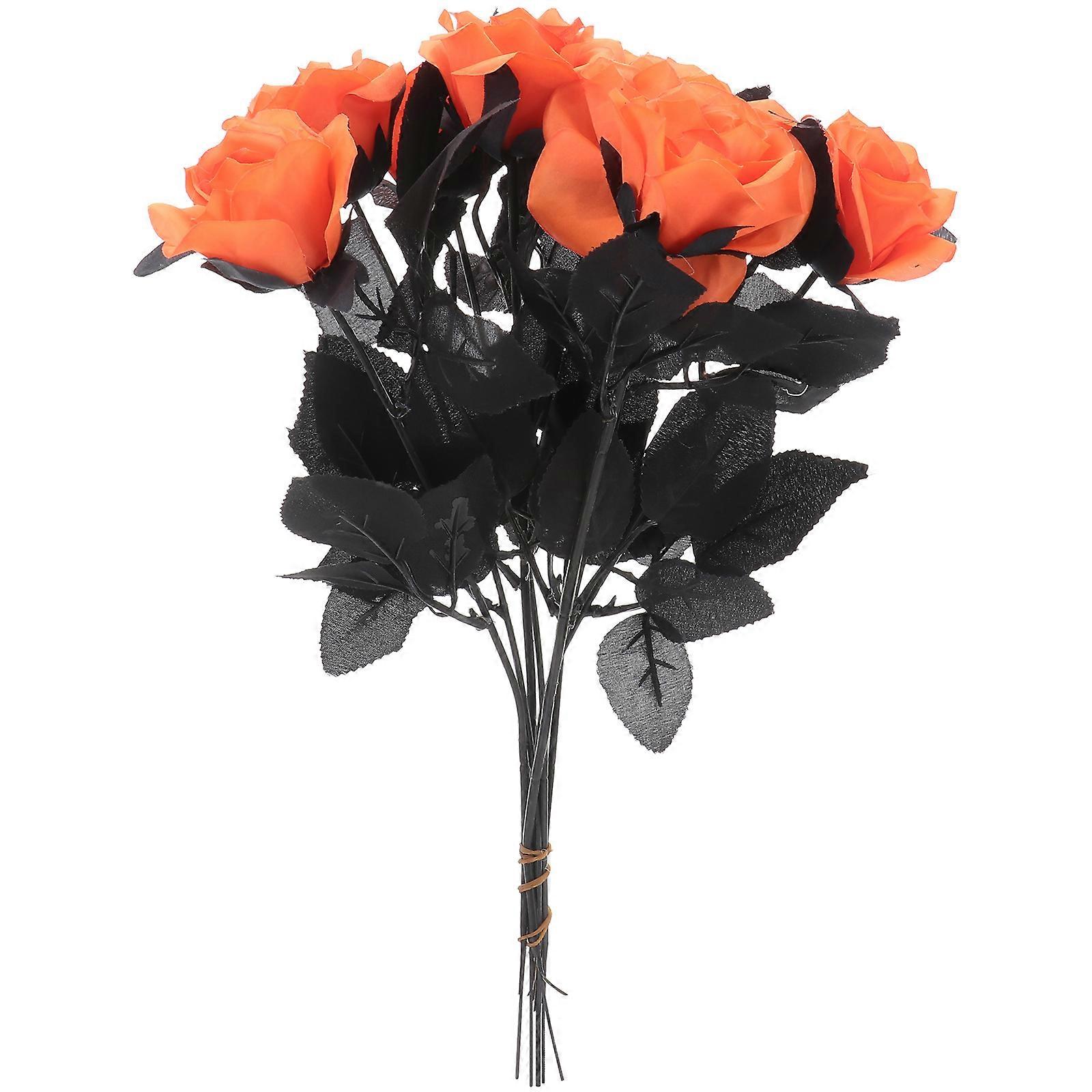 Halloween Eyeball Rose Decorative Item For Party Hosts Orange Polyester 40X8cm 8Pcs