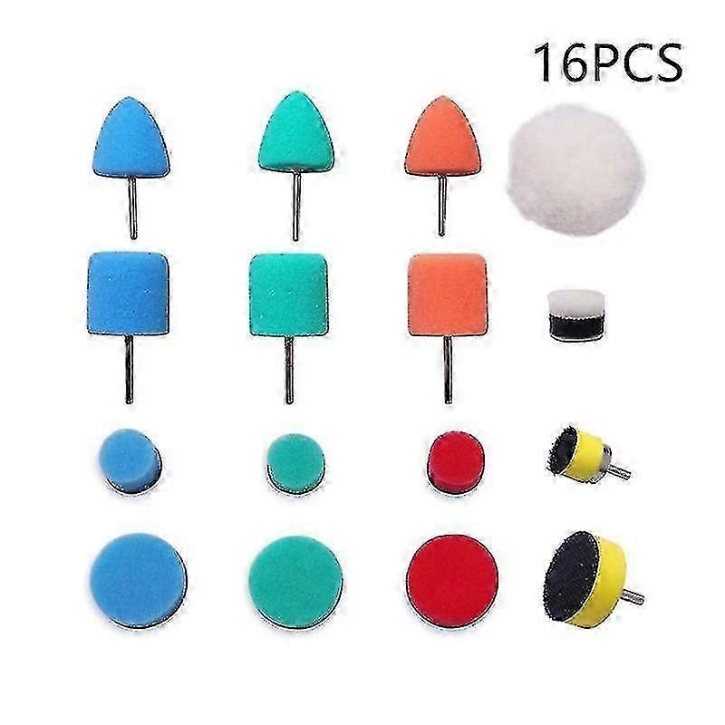 Mini Buffing Sponges, Buffing Set, 16Pcs Buffing Kit Buffing Sponge Pad Buffing Ball Kit For Car Sanding Buffing For Electric Rotary Tool