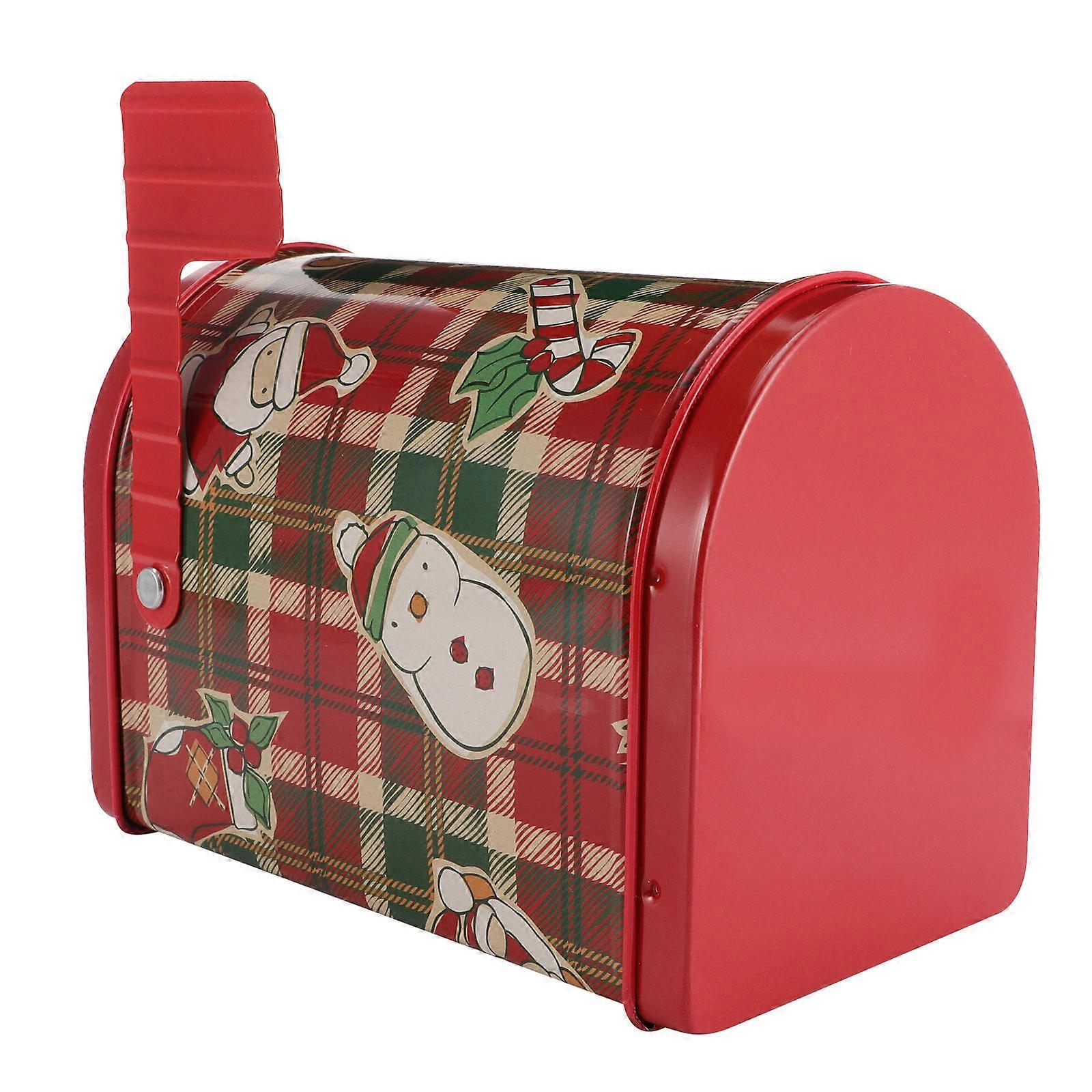 Festive Christmas Iron Mailbox Candy Box Bright Colorful Storage Container for Cookies and Small Objects Holiday