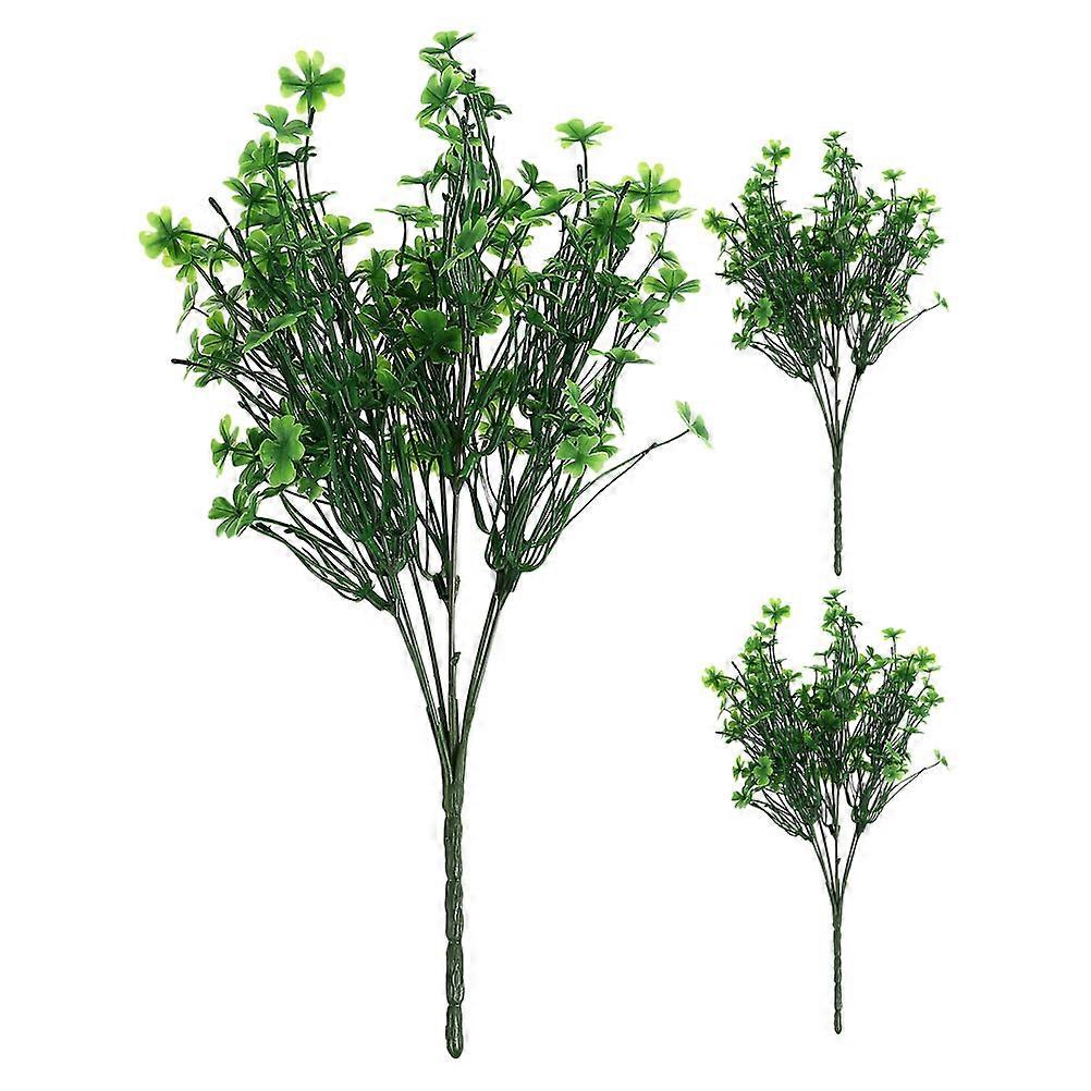 Faux Greenery Stems Artificial Plants Clover Greenery Stem Living Room Decorative Ornaments 35.00X10.00X10.00CM Decoration 3Pcs