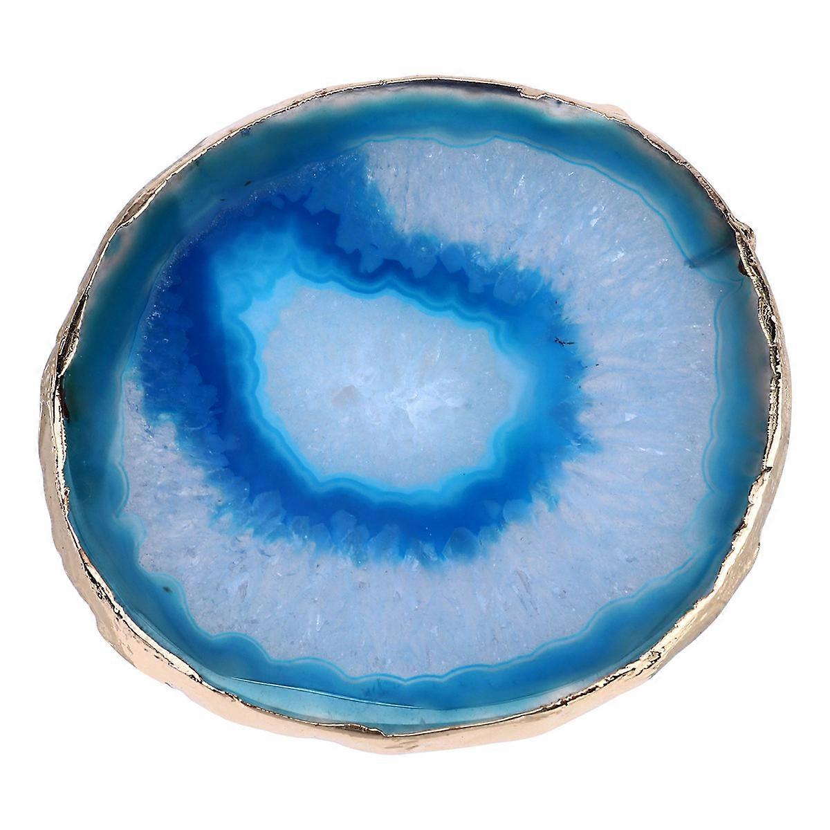 Desk Coasters For Office Agate Stone Coaster Geometric Round Creative Mug Pad Heat Insulation Cup Cushion 8X8CM Protection 1Pack