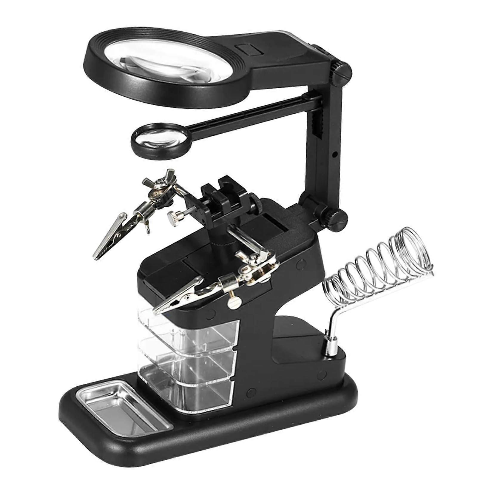 USB Soldering Station With Magnifier LED Adjustable Helping Hands Stable Clamp For Precise Electronic Repairs