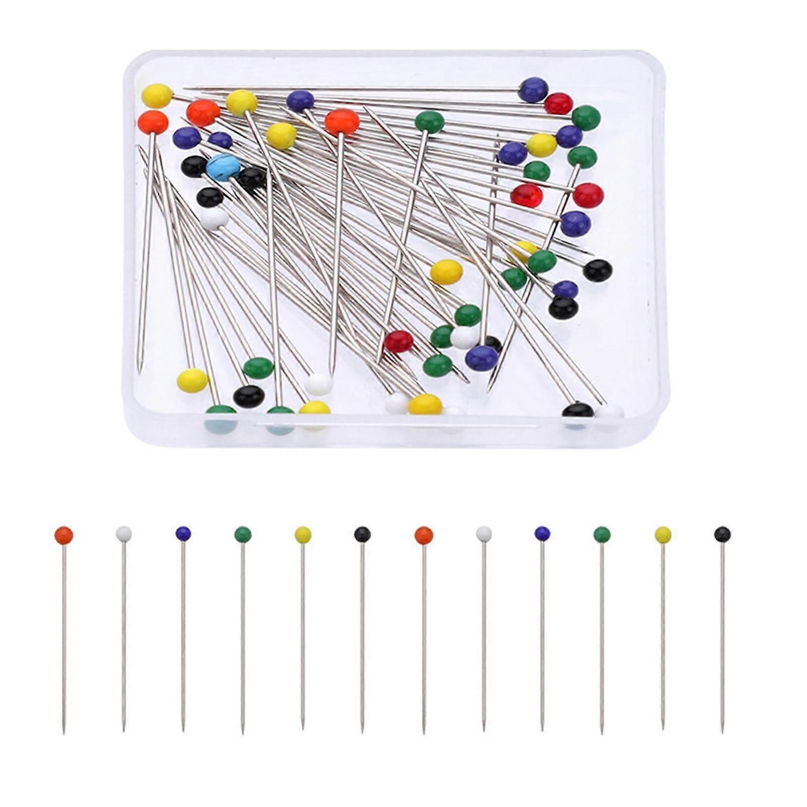 White Colorful Sewing Pin Quilting Positioning Pin Straight Quilt Pin For Sewing Machine Fabric Sewing Clothing For Tailor Cutting Head 100 Colors