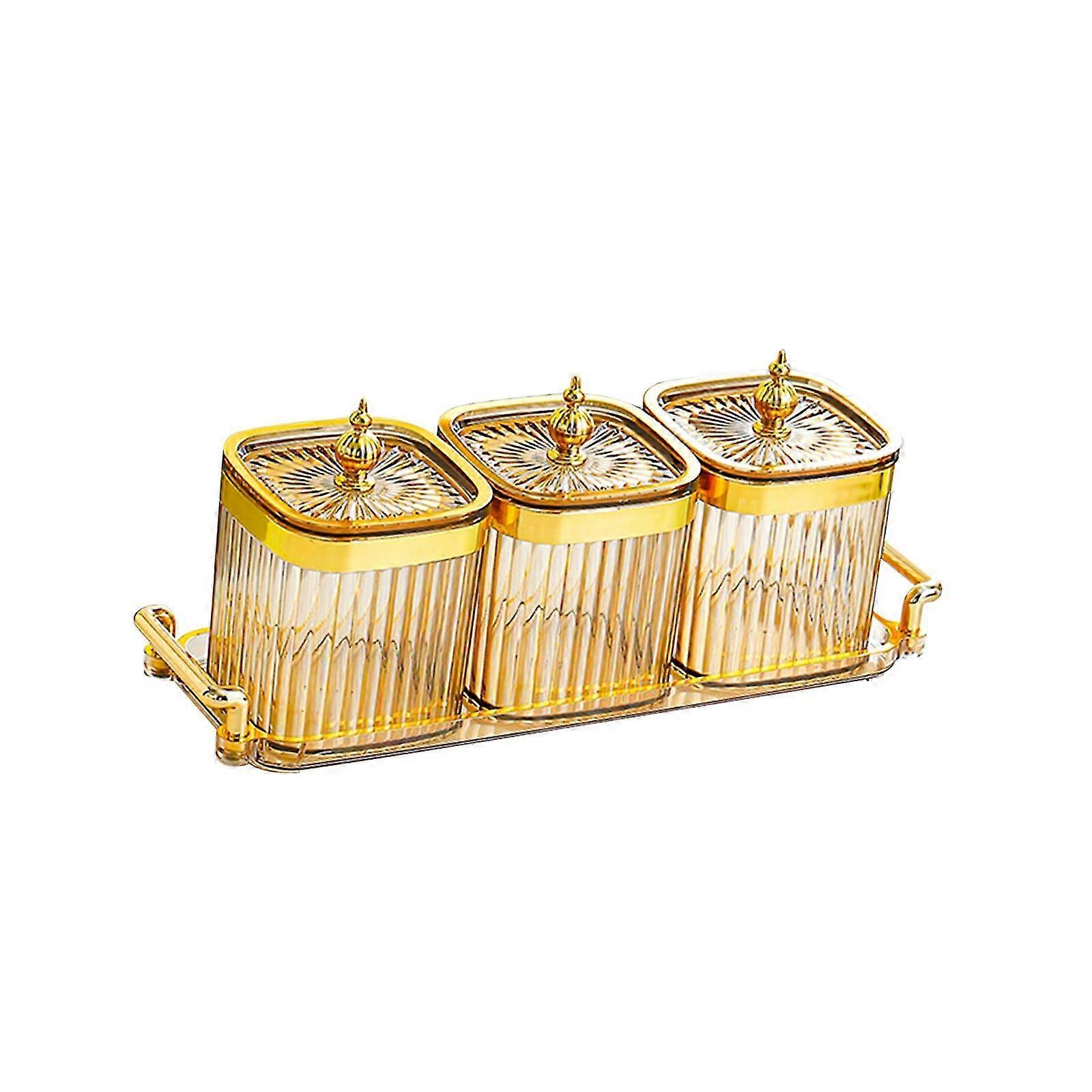 Nordic Style Dried Fruit Serving Tray with 3 Compartments, Removable Platters and Stand for Home and Kitchen, Ideal for Nuts and Candies