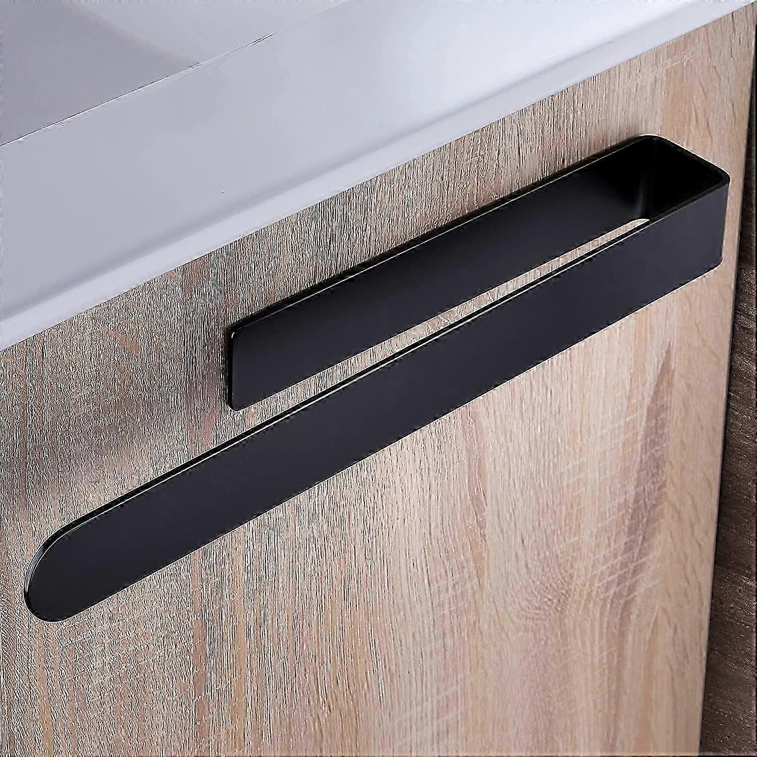 Kylpyhuoneen pyyheteline ilman porausta Itseliimautuva pyyheteline Ruostumaton teräs 37cm Musta