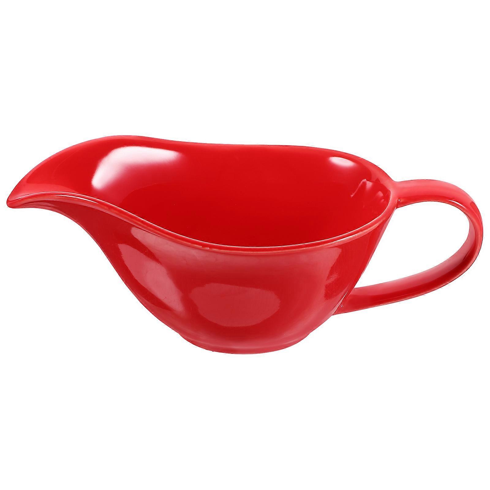 Boat Shaped Gravy Boat Ceramic Families Red 20.00X9.00X8.00CM Serving Sauces 1Pcs