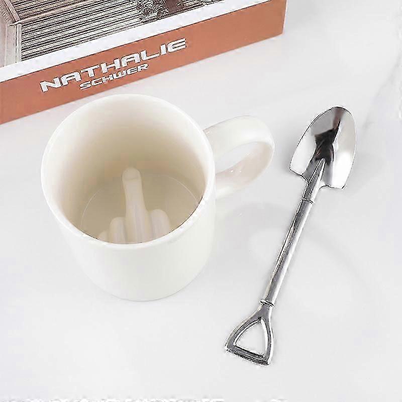 2025 Latest Model Creative Design White Middle Finger Mug Novelty Style Mixing