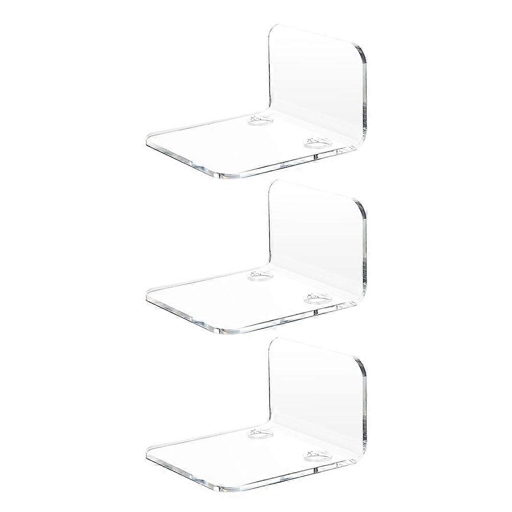 Acrylic Floating Wall Shelves Set of 3 for Security Cameras, Baby Monitors, Speakers - Universal Sm