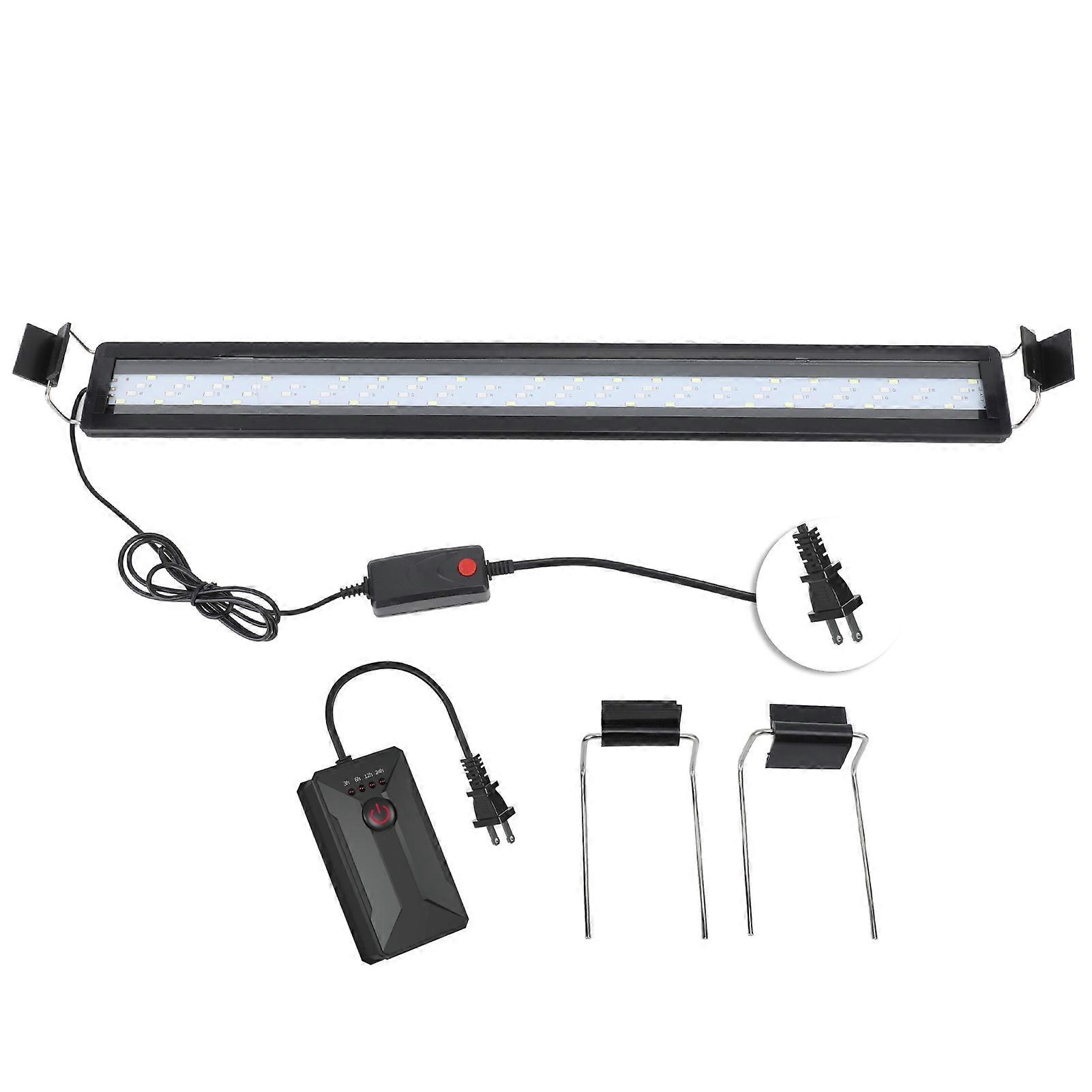 LED Aquarium Light 4 Rows Color Change High Brightness Fish Tank Light with Adjustable Timer for Aquarium Fish Tank US Plug 110V