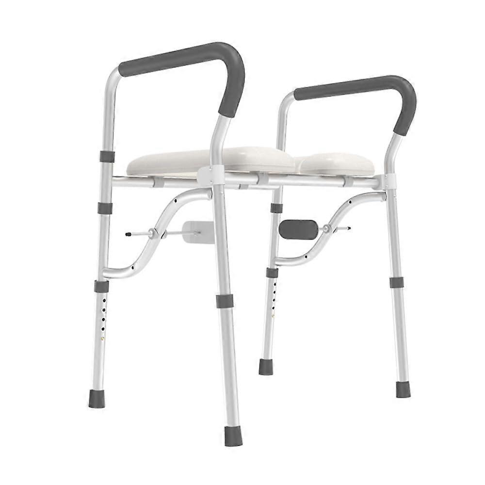 Toilet seat riser with armrests, height adjustment, for all standard toilets.
