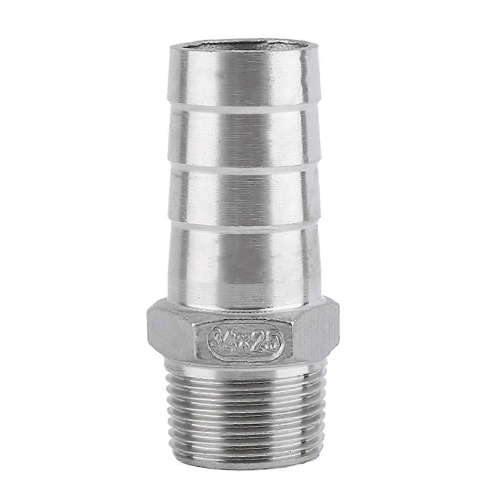 Çeşitli Markalar için Paslanmaz Çelik Erkek Dişli Boru Bağlantı Adaptörü Dikenli Hortum Kuyruk Konektörü (3 / 4x25mm)