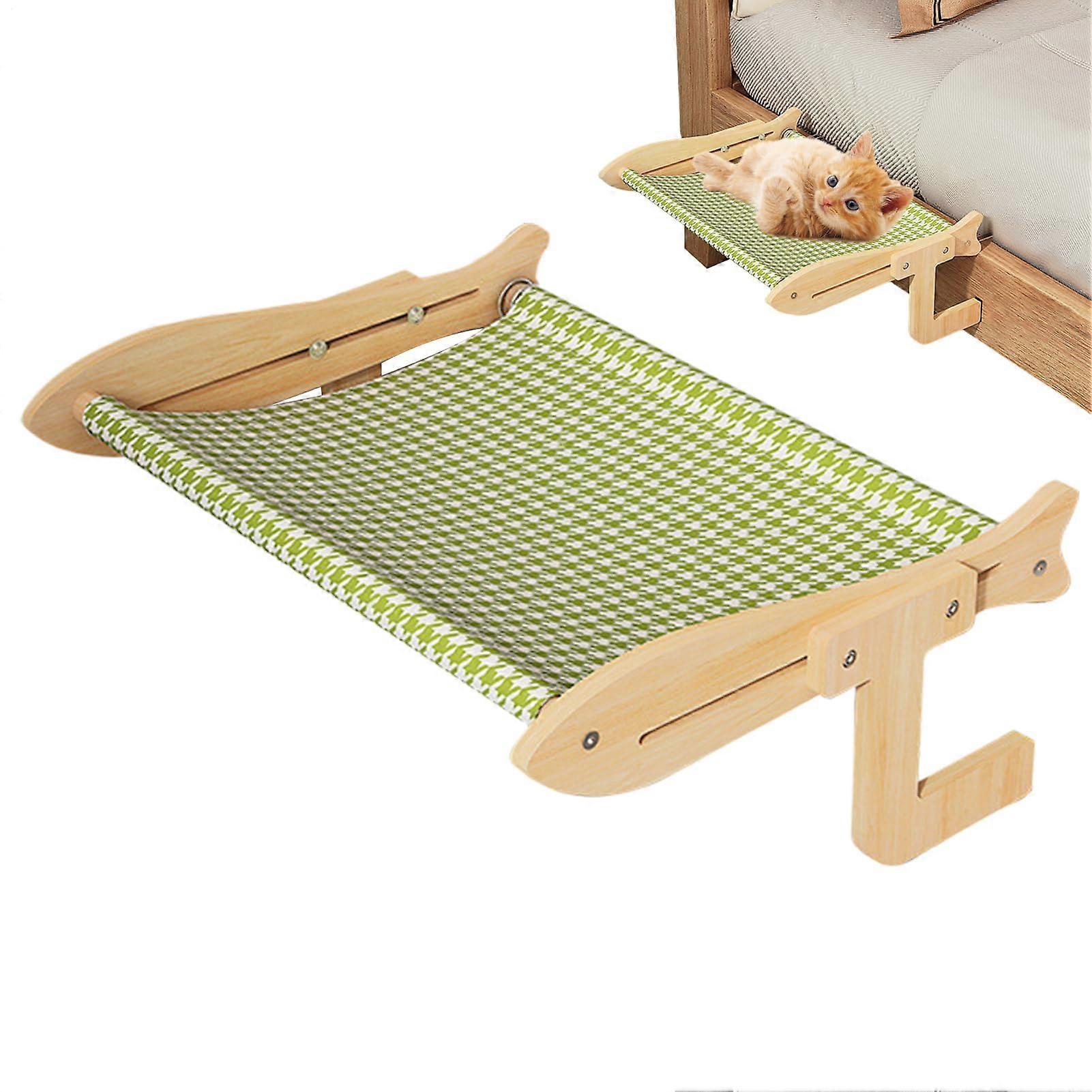 Cat Hammock Window Bed - Breathable, Space-Saving Wooden Pet Furniture For Windowsill Balcony