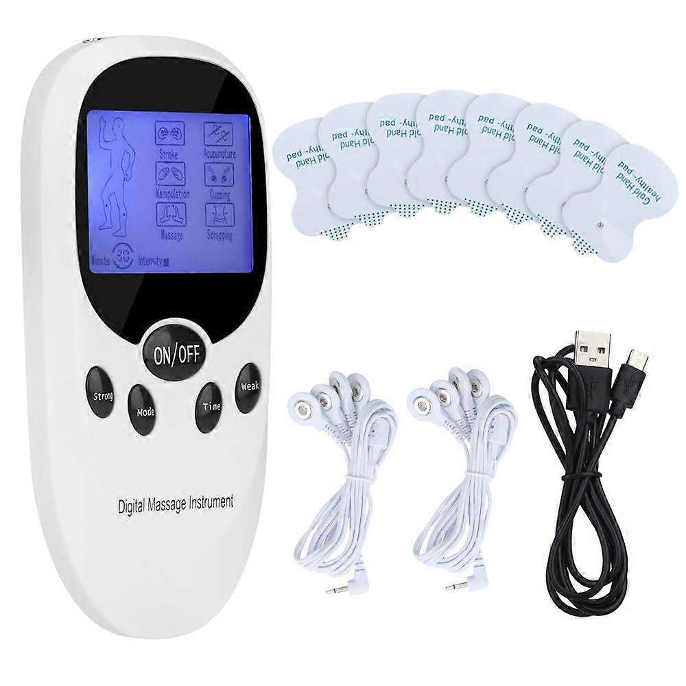 TENS/EMS Device for Pain Therapy, 2Channel with 6 Modes, 11 Intensity Levels, 8 Electrode Pads