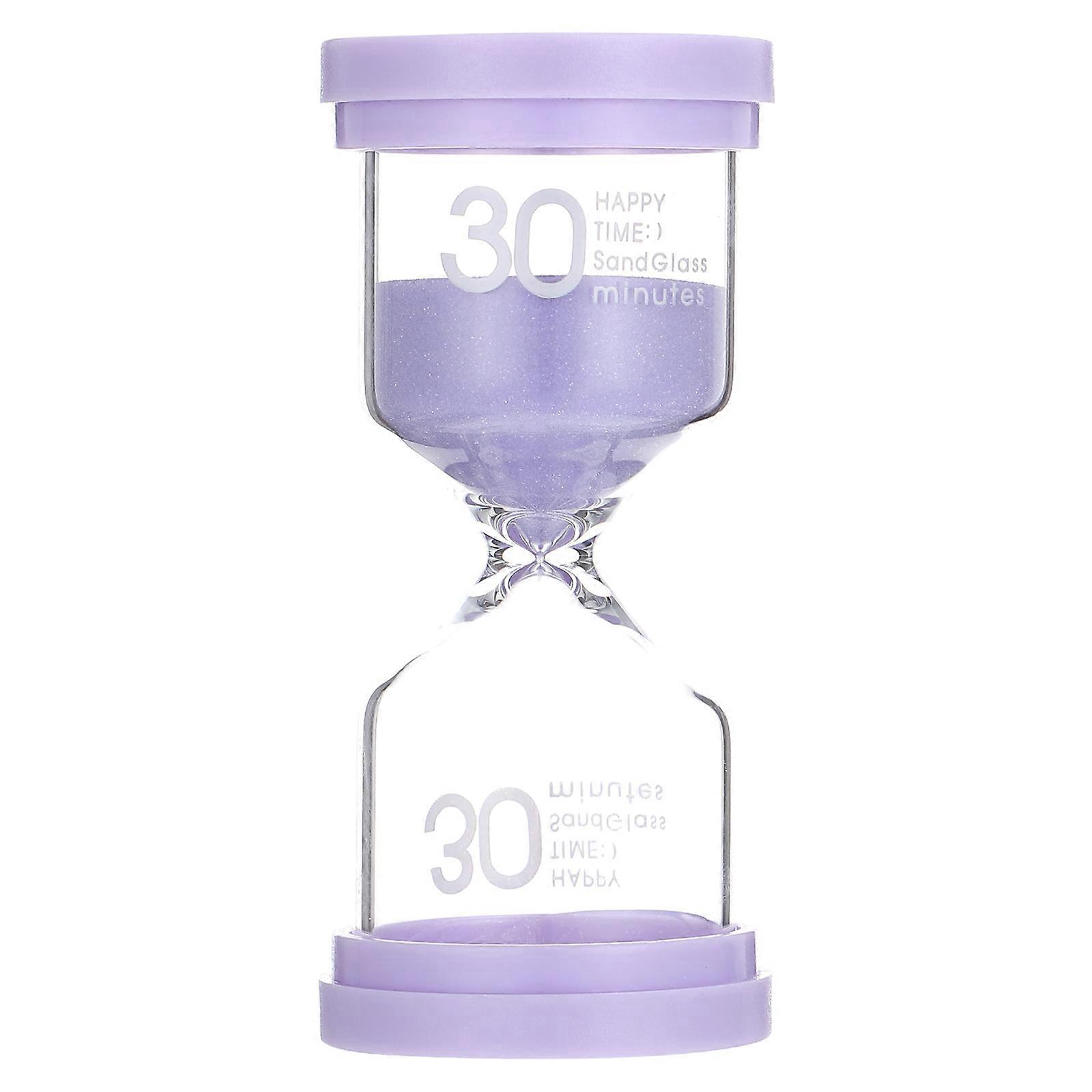 Household Sand Timer Glass 9.8X4.5X4.5CM Purple Simple Desktop Decoration For Room 1Set