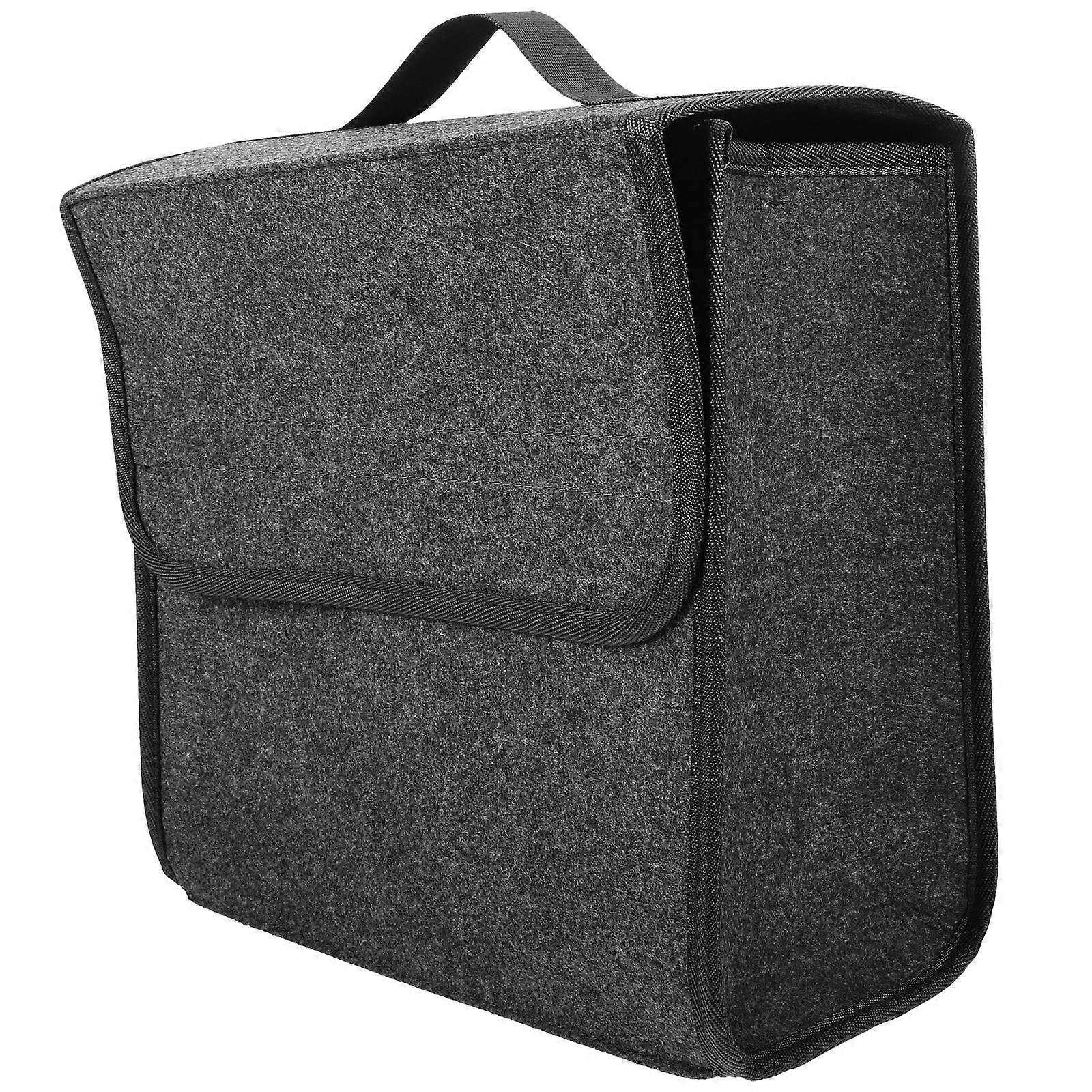 Folding Car Trunk Organizer Small Felt Storage Bag Portable Vehicle Auto Storage Bin for SUVs and Cars Clutter Free Interior Easy Installation
