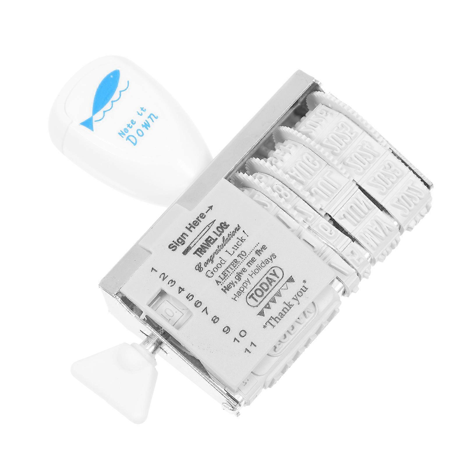 Date Stamp Roller Knob Versatile Scrapbooking Stamp for DIY Crafts Greeting Cards Envelopes Text Patterns Date Options Lightweight Portable Design
