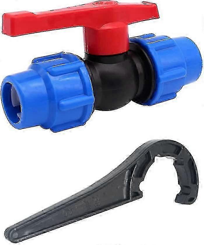 20 mm MDPE-kogelkraanconnector, kunststof irrigatiepijpfitting, afsluitklep