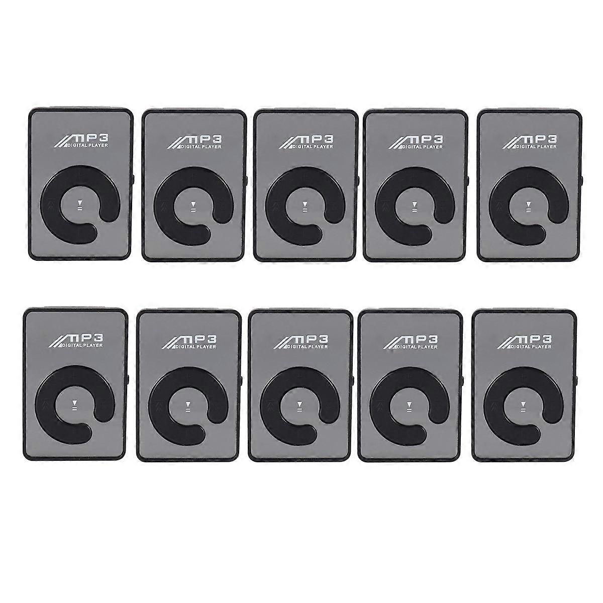 Mini Mirror Clip USB Digital Mp3 Music Player Black