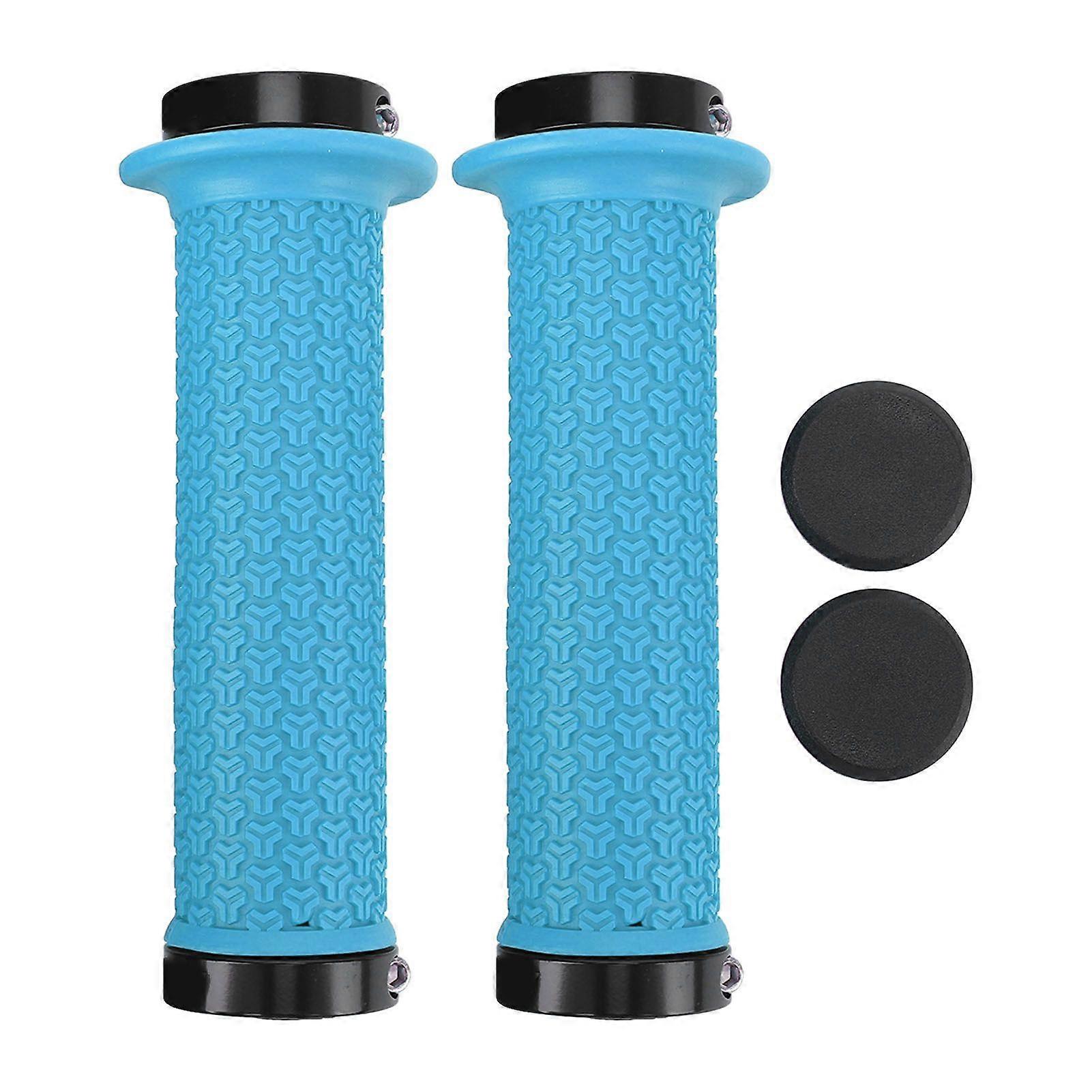 1 Pair Mountain Cycle Handlebar Grips Silicone Handlebar Grips for Scooter Folding Cycle Soft Anti Slip Comfortable Ergonomic BlueYMQX)