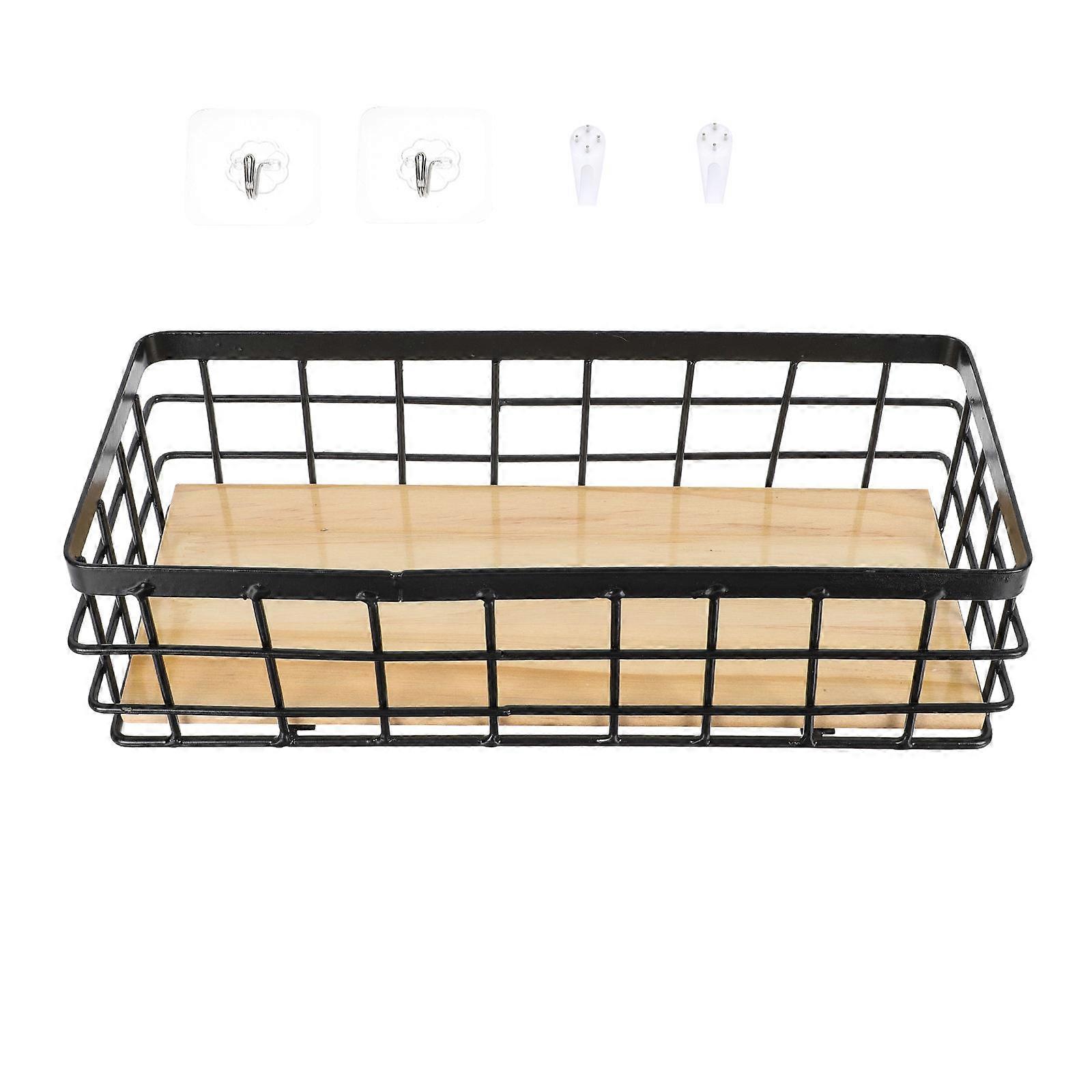 Home Decor Basket Wardrobe Storage Baskets Black Chic Storage Solution for Shelves 1Set