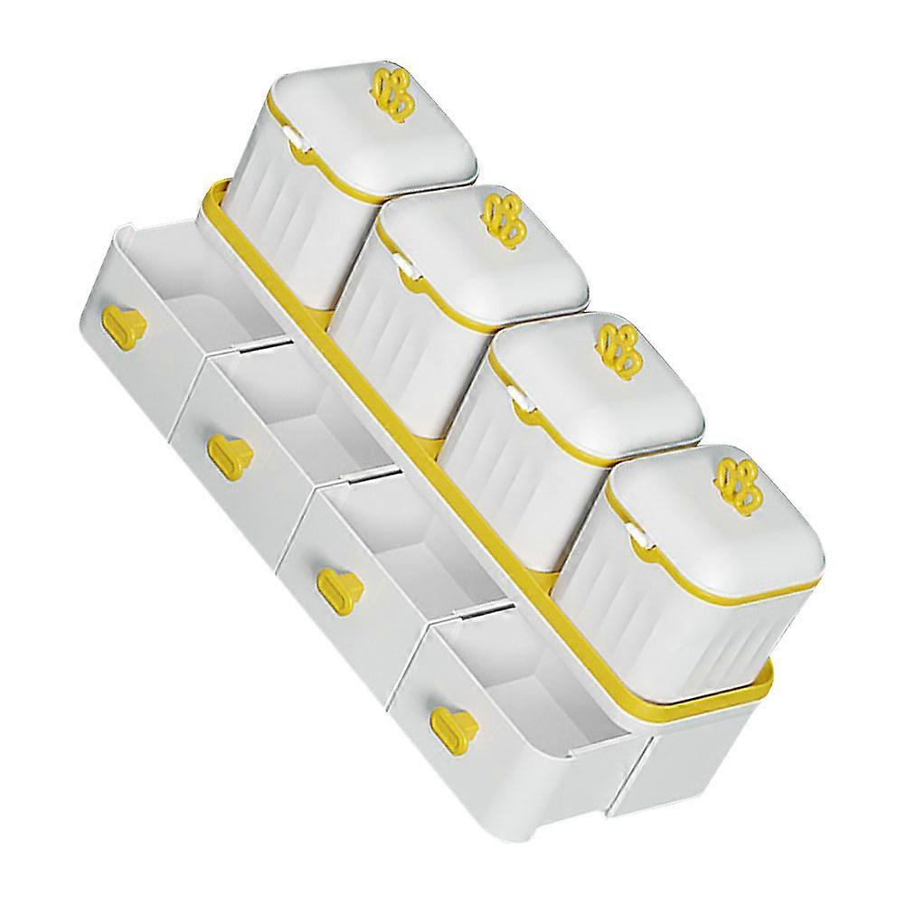 Separated Seasoning Box Condiment Box Kitchen Supplies Simple and Convenient Use Ivory White 1 Set