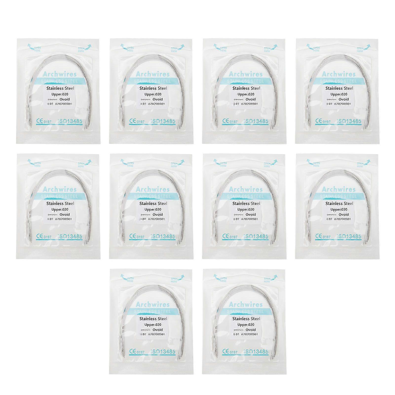 100pcs歯科矯正ラウンドアーチワイヤーステンレス鋼結紮ワイヤー歯科リテーナーワイヤー0.020inch上部TeethYMMR)