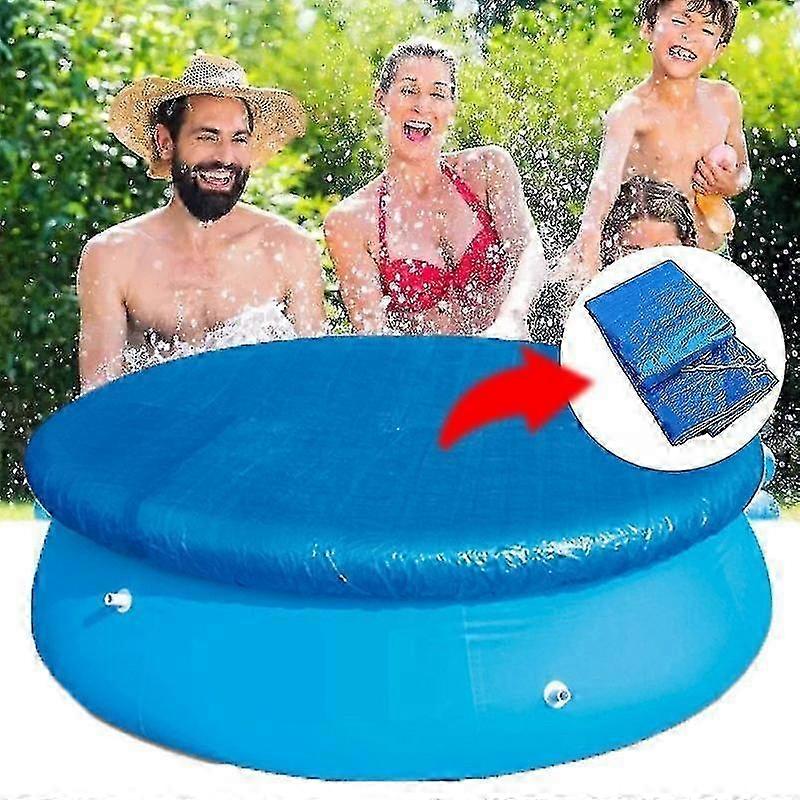 183cm Round Swimming Pool Cover with Elastic Band, Windproof Rainproof Dustproof Pool Cover for Quick Set Up