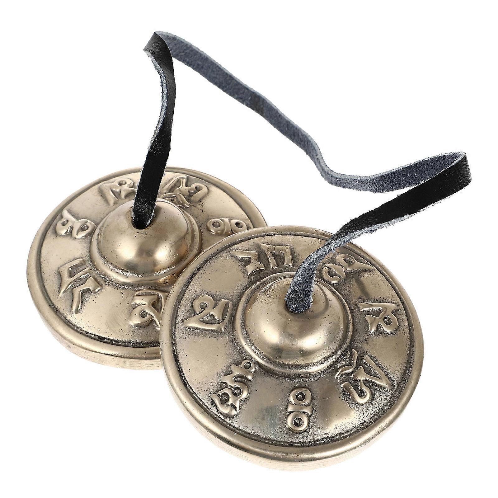 Handmade Copper Cymbals Bell for Buddhist Yoga Meditation and Percussion Instrument 2.5 Inch