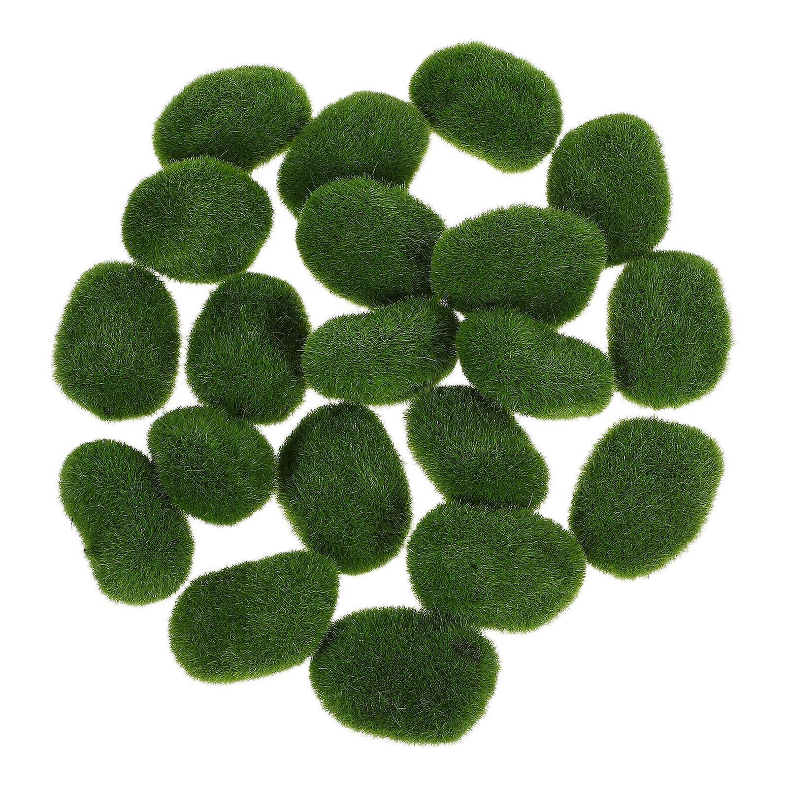 20pcs Lifelike Artificial Moss Stones for Home Decor, Potted Plants & Crafting – Versatile Faux Moss Rocks for Indoor & Outdoor Greenery Decoration