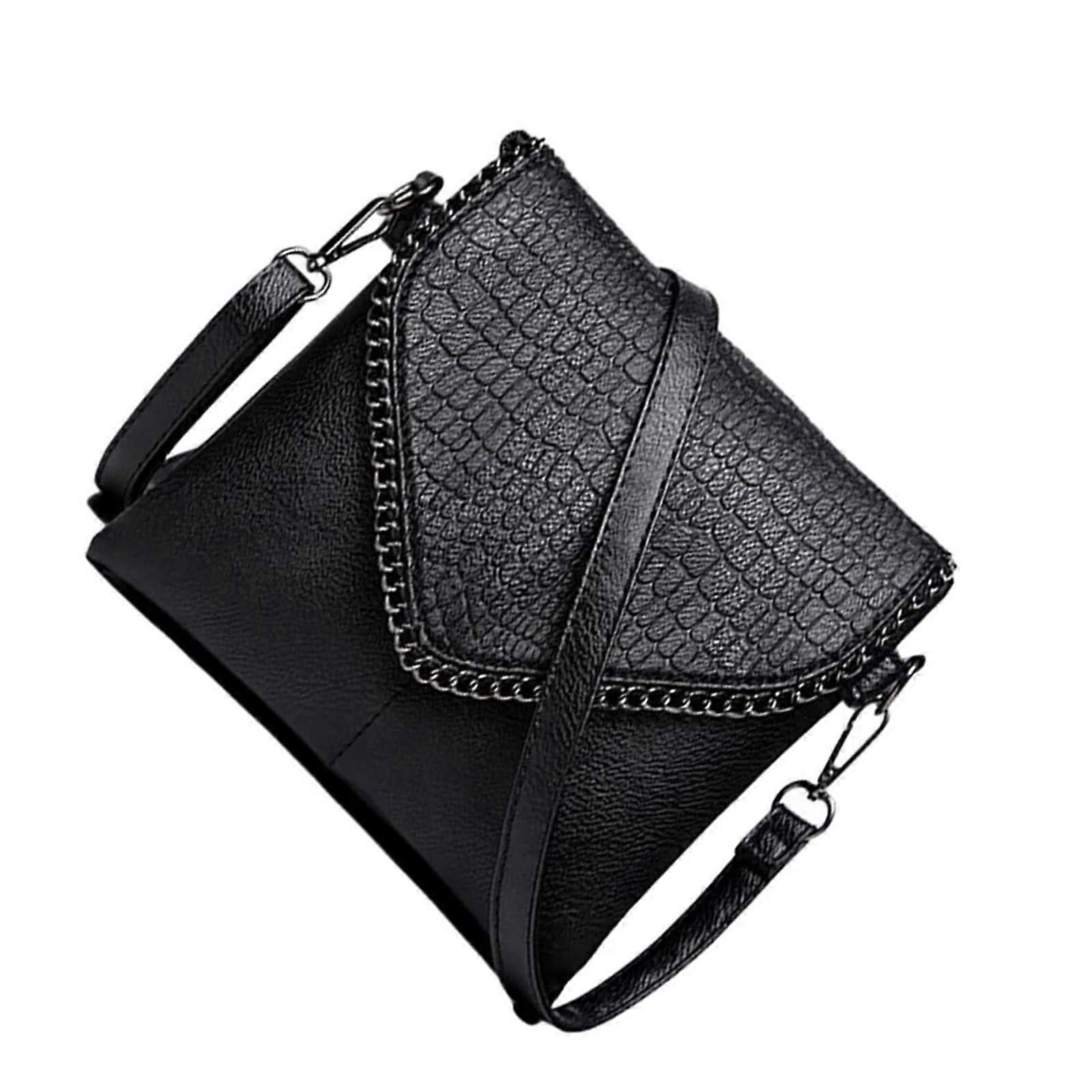 Briefcase Shoulder Bag With Smooth Zipper And Reinforced Hinges, Black Large Messenger Bag