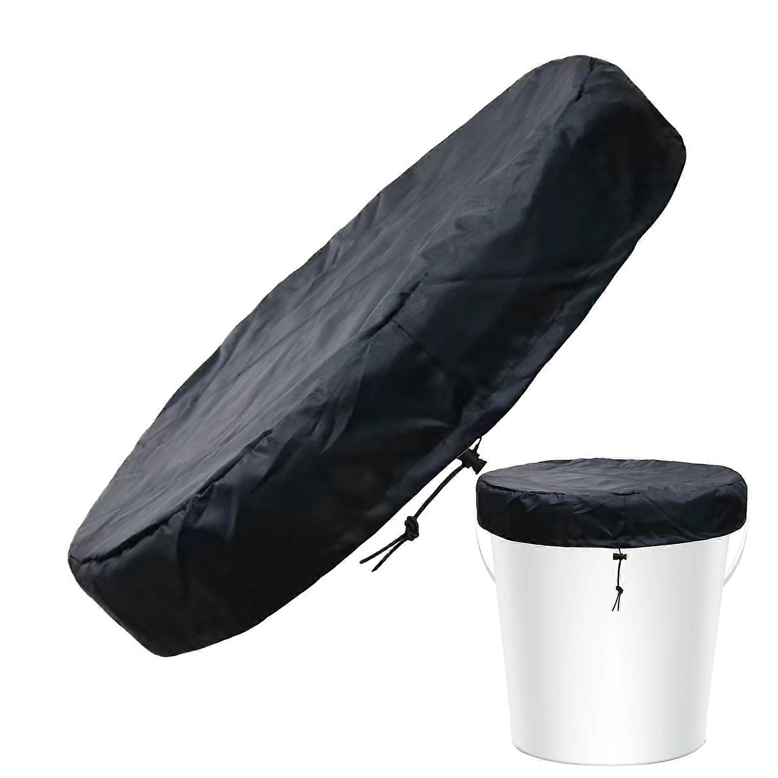 Barrel Cover With Drawstring | Water Bucket Lid With Adjustable Strap - Waterproof Protective Cover For Garden And Yard