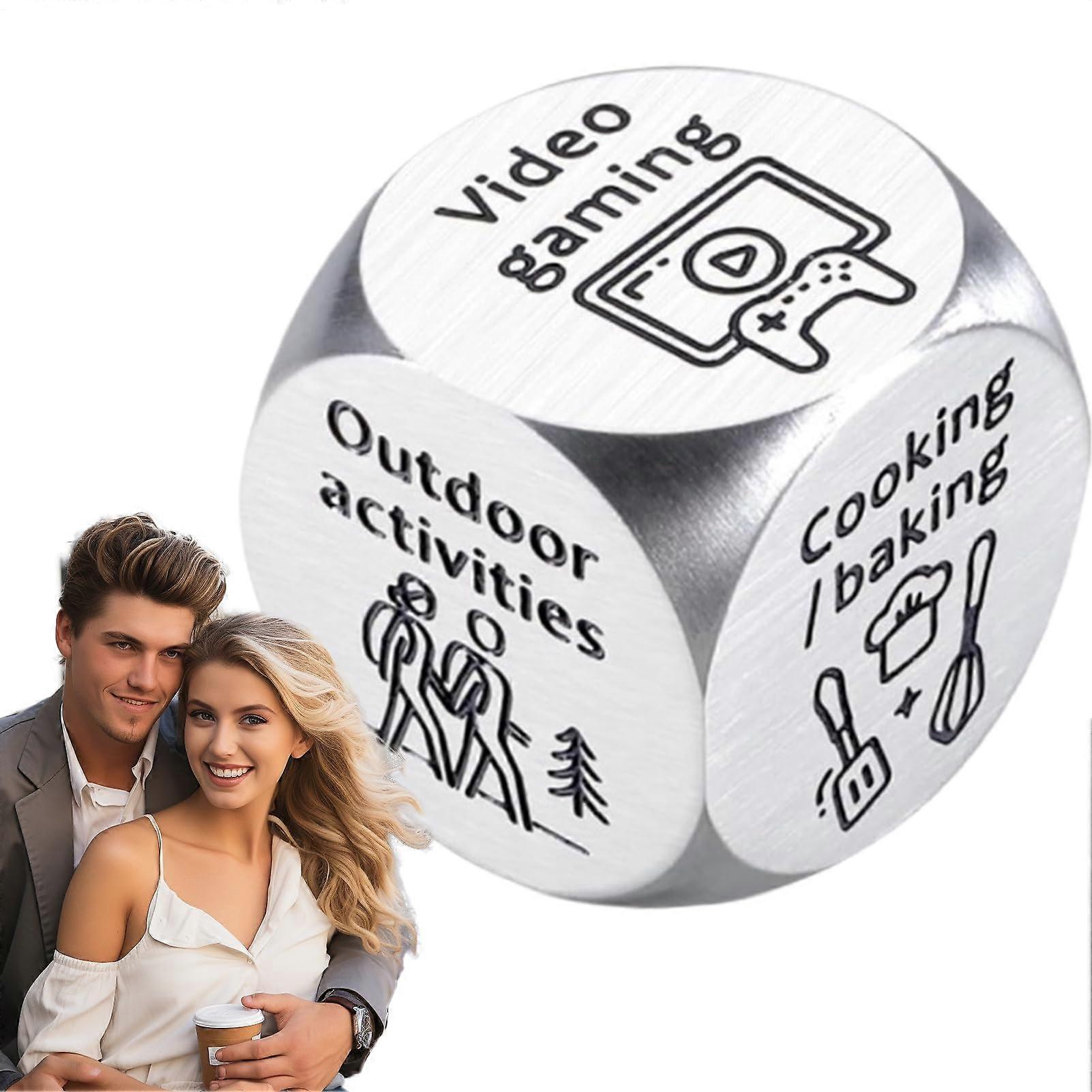 Date Night Decision Dice Stainless Steel Dice Game for Couples Romantic Valentine's Gift JC262