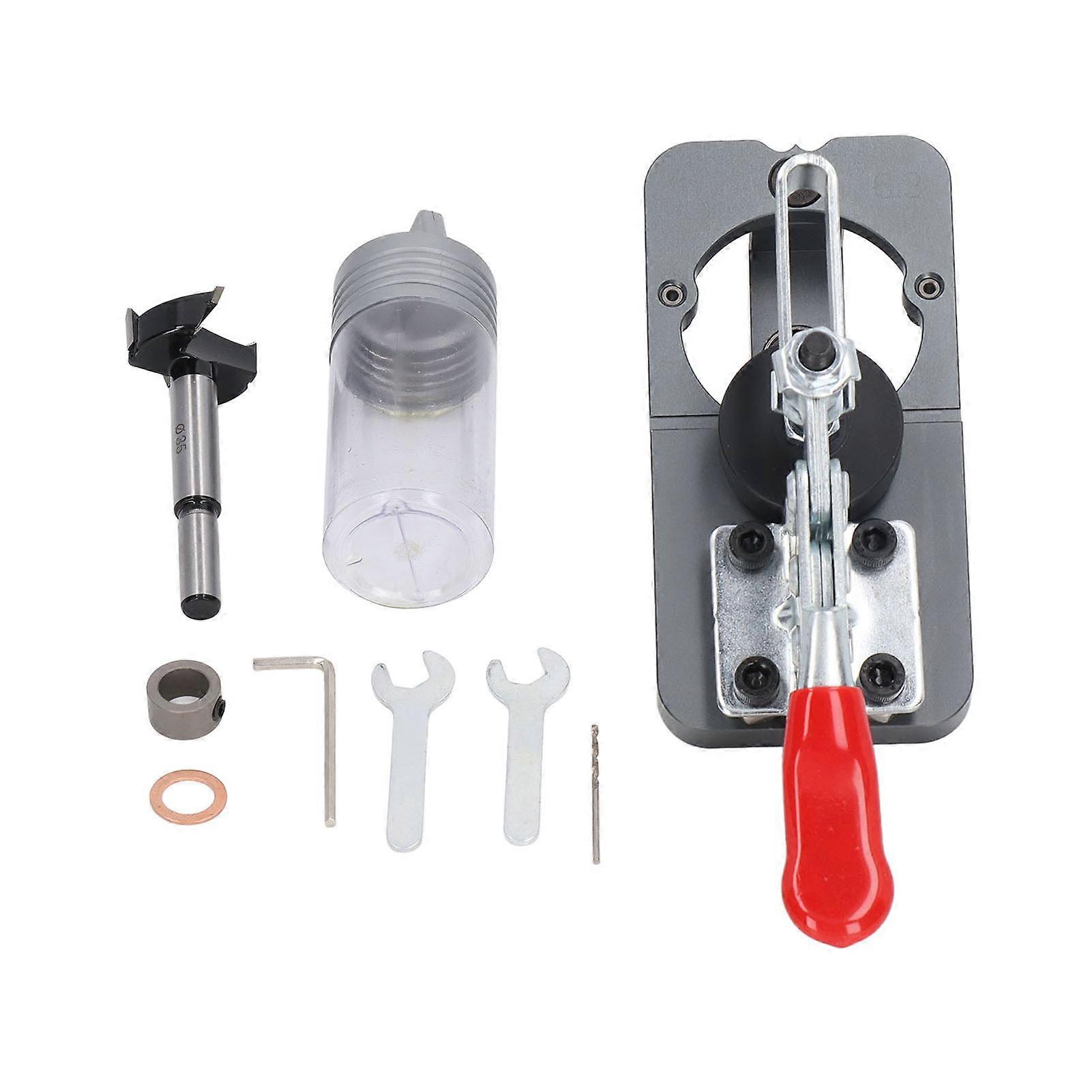 35mm Hinge Hole Locator Set Woodworking Hole Puncher Guide Jig for Cabinet Door Installation