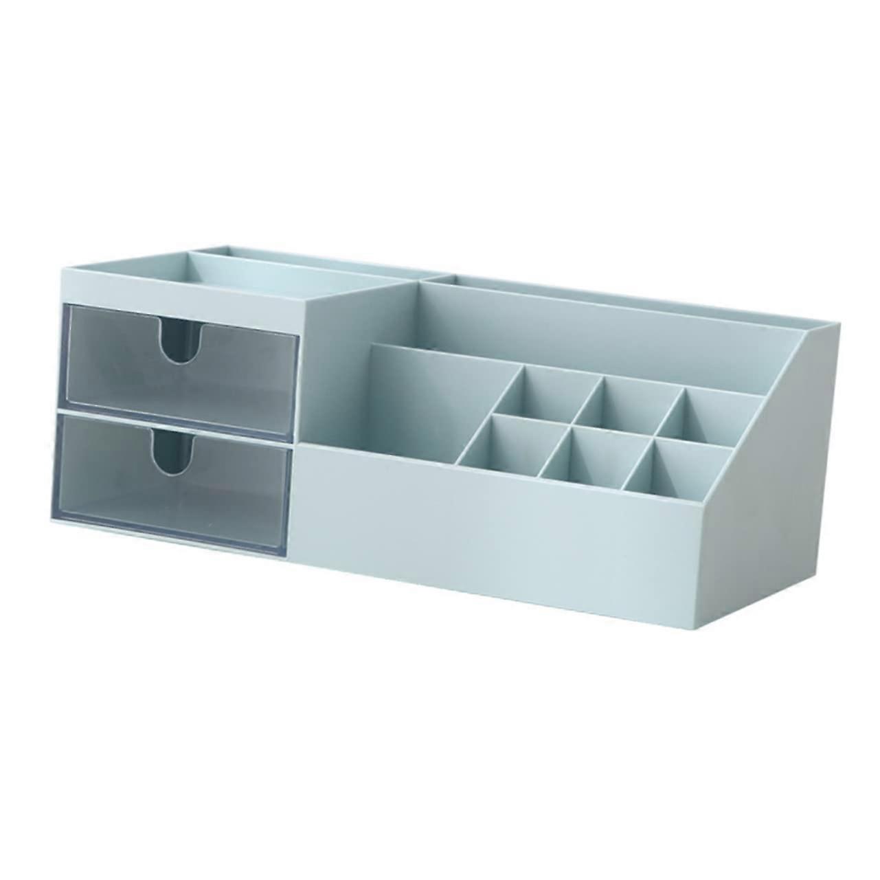 Desktop Makeup Organizer with Multifunctional Brush Holder, Pencil Storage for Jewelry and Office Supplies, Clear Acrylic Design