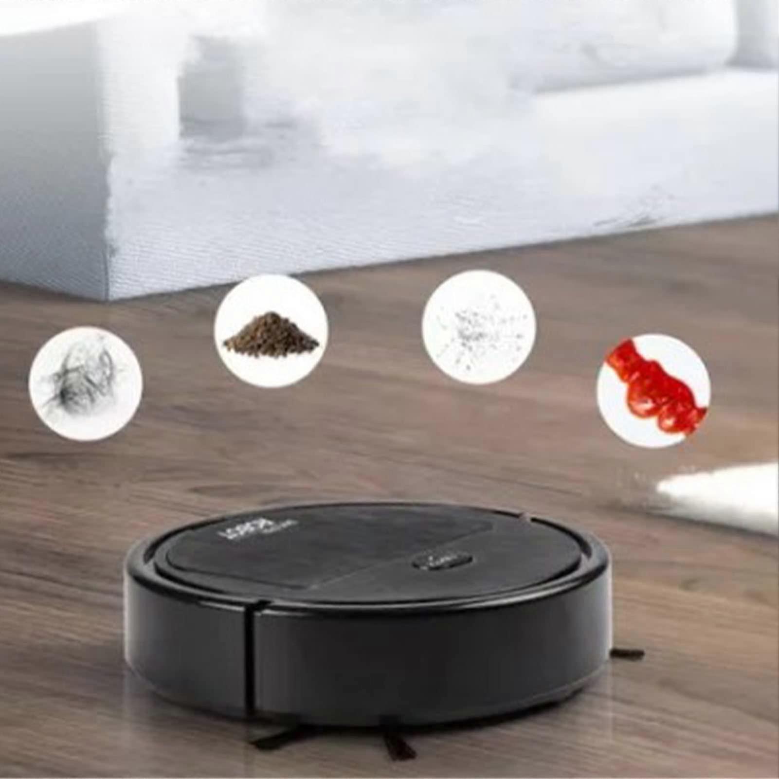 Robot Vacuum Cleaner 3-in-1 Intelligent Model with Strong Suction for Hard Floors, Marble, Wood, Low Noise Operation