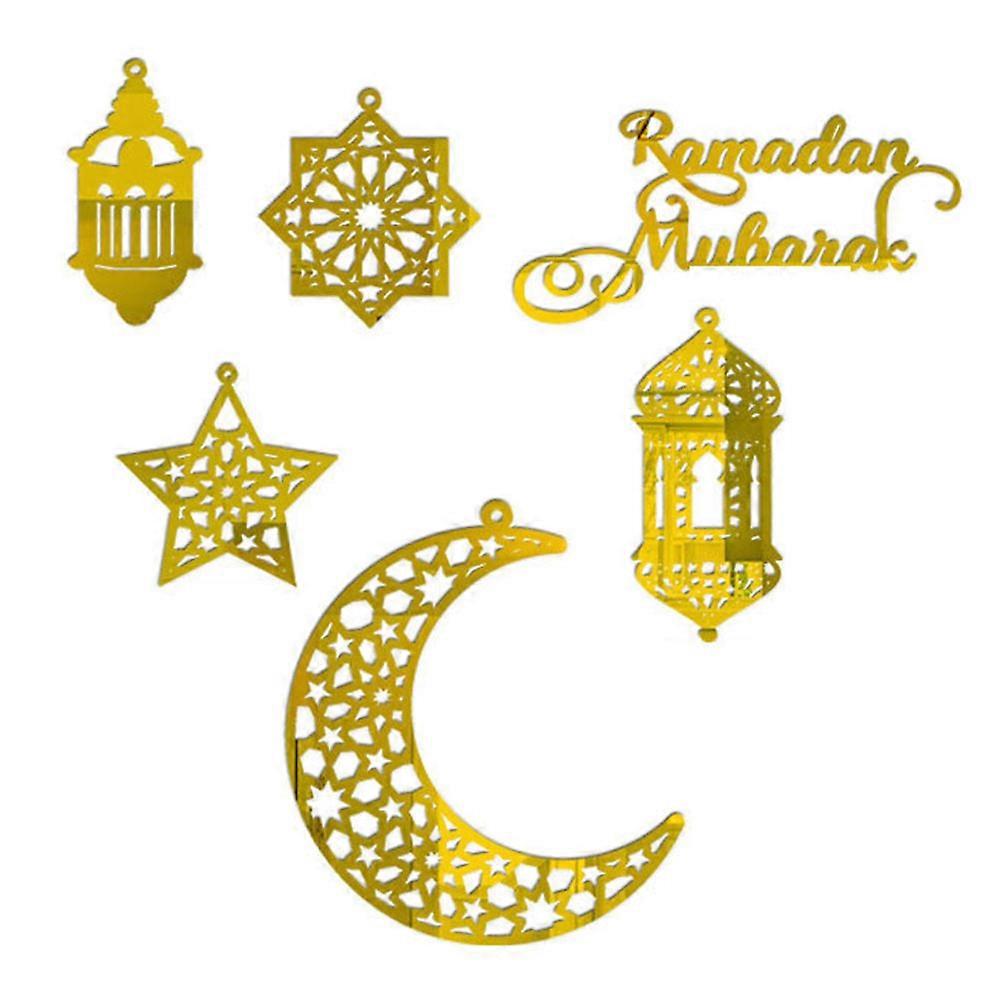 Eid Mubarak Bunting Islamic Decorations For Home Creative Pattern Pendant Ornaments 1Set