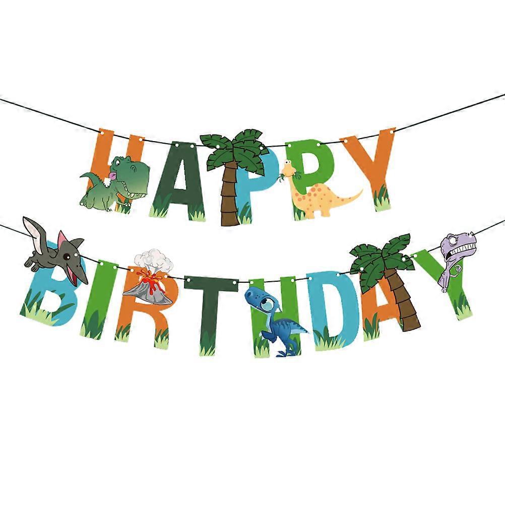 Kids Party Banner Dinosaur Theme Party Decorations Kit Rectangle Shape Assorted Color 20x16cm For Children 1Pack