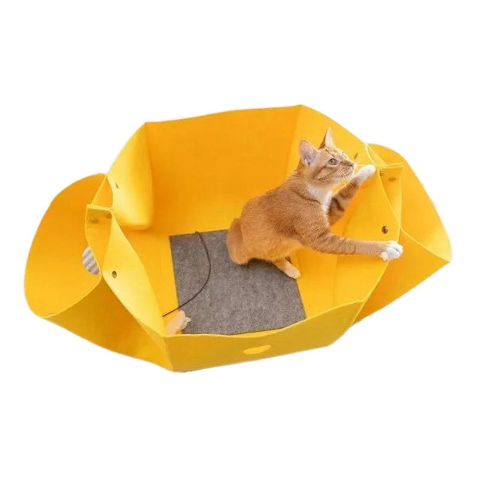 Pet Cave Donut Cat Tunnel Nest 33.7 x 33.78 x 1.97 cm Cozy Removable Soft Cushion Practice Play Cave Cat Tunnel Indoor Outdoor Multicolor
