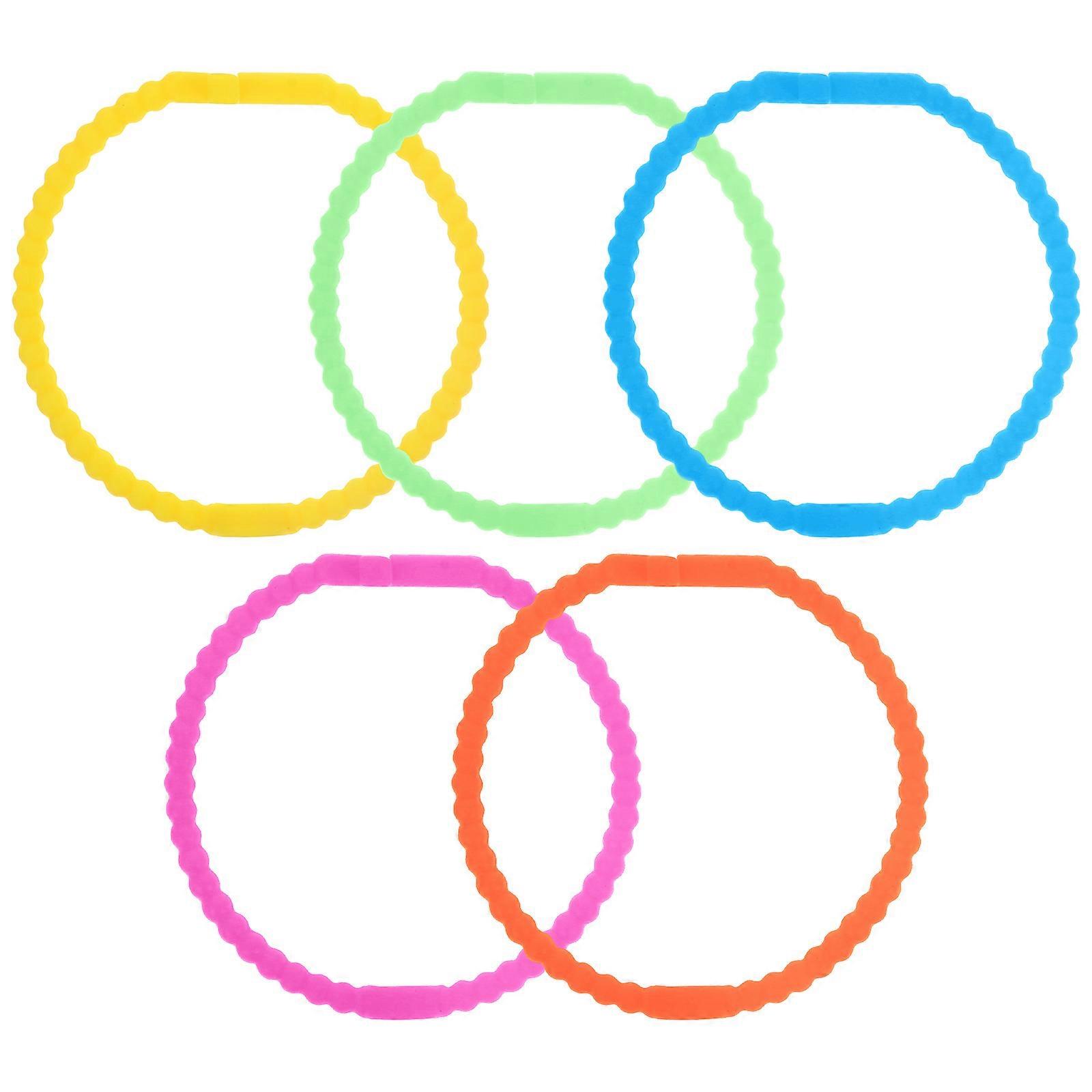 5pcs Silicone Wristbands with Cross Charms – Elastic, Lightweight & Comfortable Bracelets for Party Favors, DIY Bands, and Retro Theme Events
