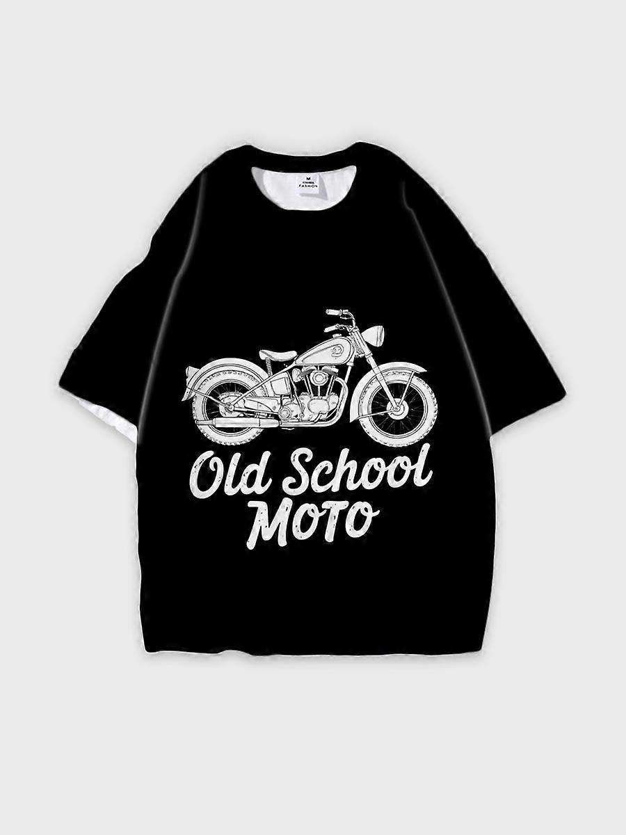 T-shirt col rond Motif ample manches courtes E406