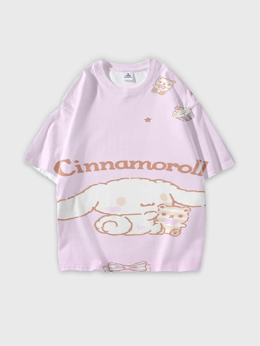 T-shirt short sleeve round neck summer casual loose E2318