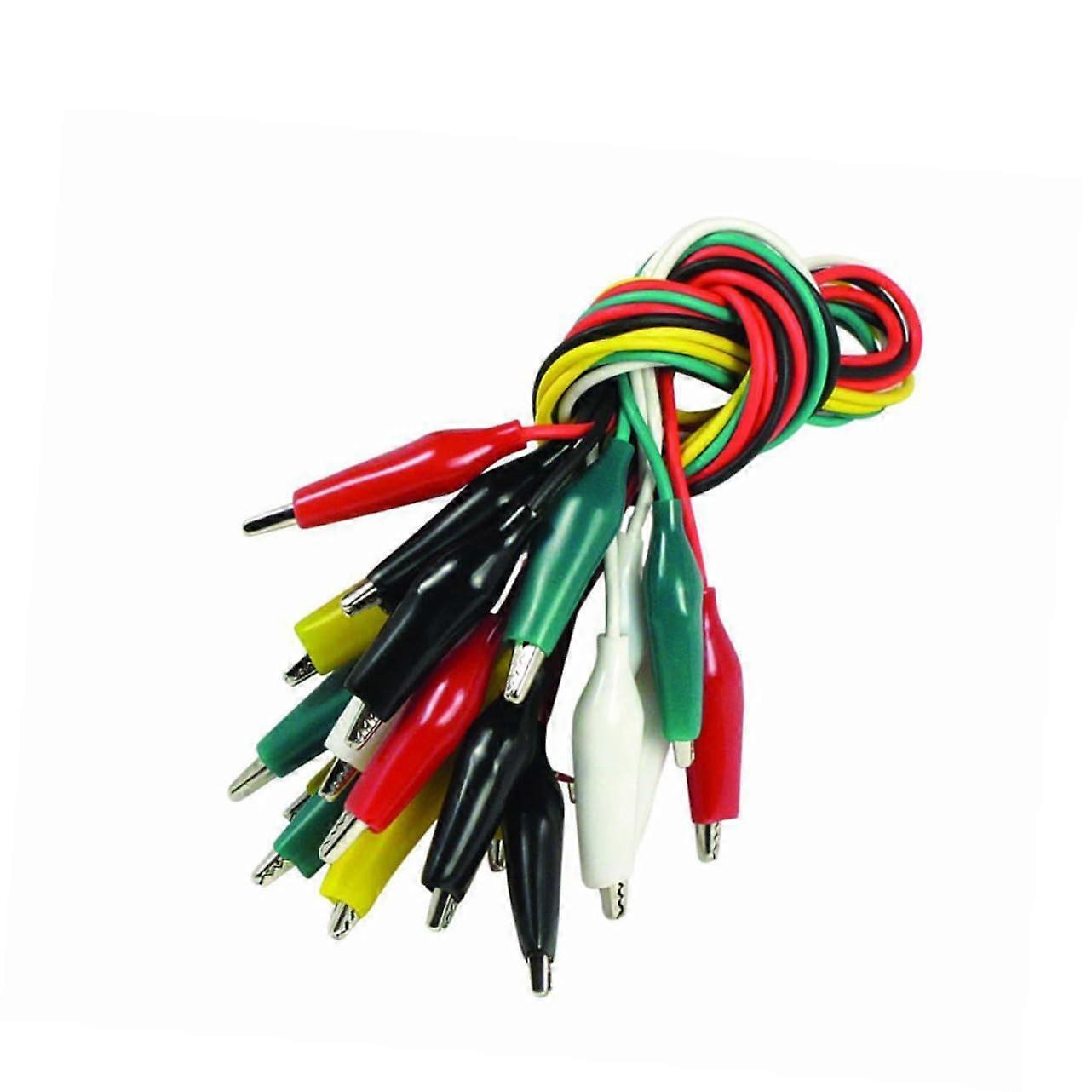 10-Piece Colorful Crocodile Clips Set, Dual-Ended, Insulated Test Leads for Temporary Circuits and Easy Handling