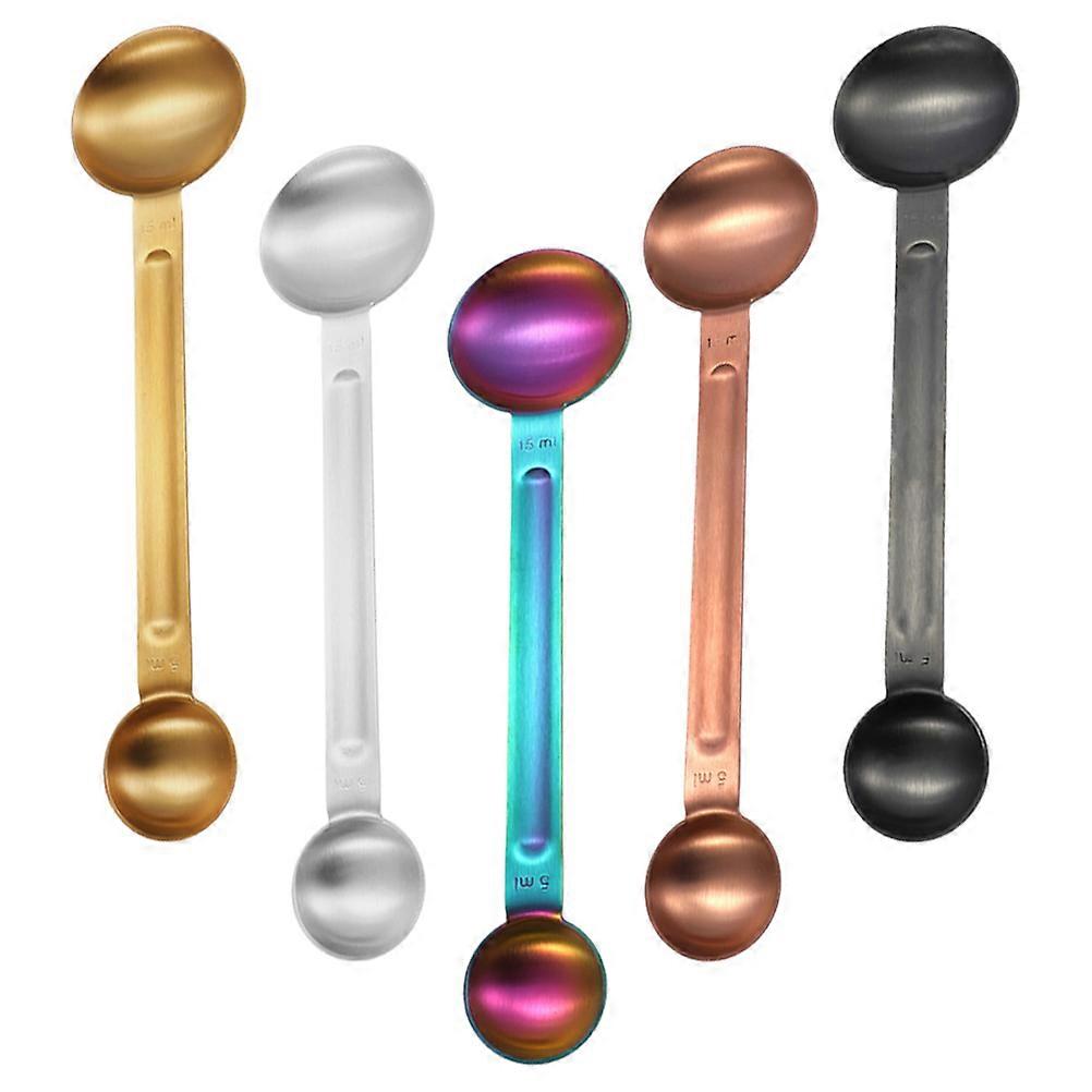 Double-Head Measuring Spoon Stainless Steel Portable 5Pcs For Home Users And Professional Accurate Dosage Control