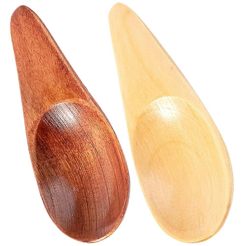 Small Wooden Spoons for Storage Assorted Color Smooth and Wash 2pcs
