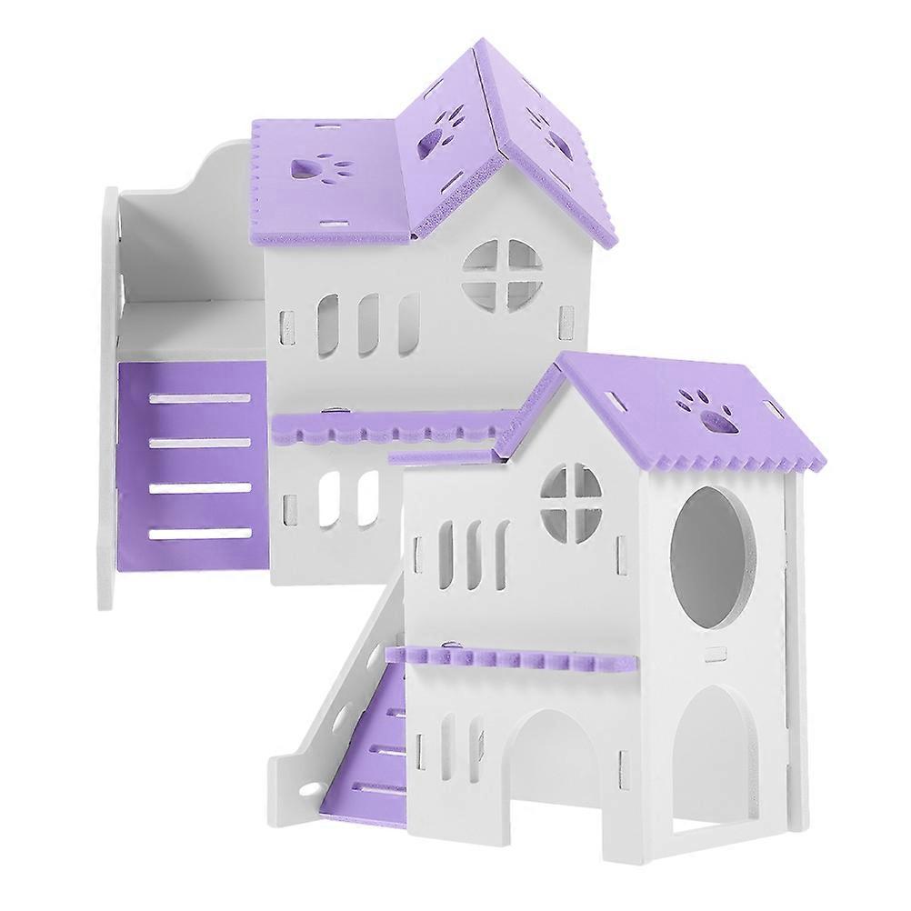 Guinea Pig Hideout Lavender Hamster Hideout House with Ramp 2Sets