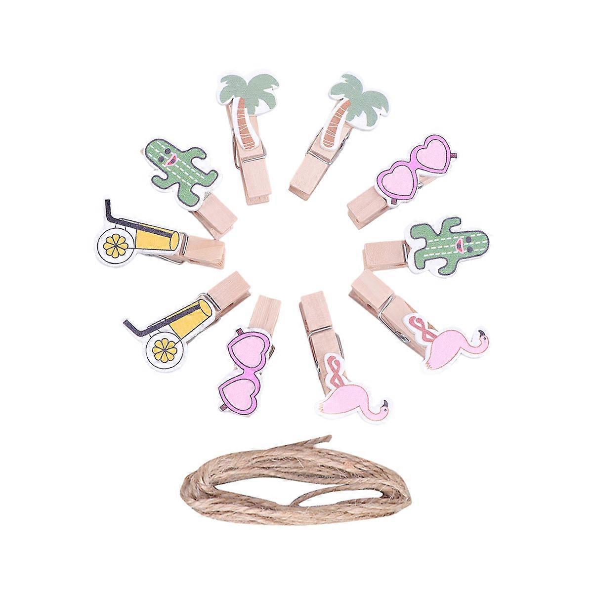 Adorable Mini Wooden Clips for Photo Hanging Craft Projects with Strong Construction Assorted Color