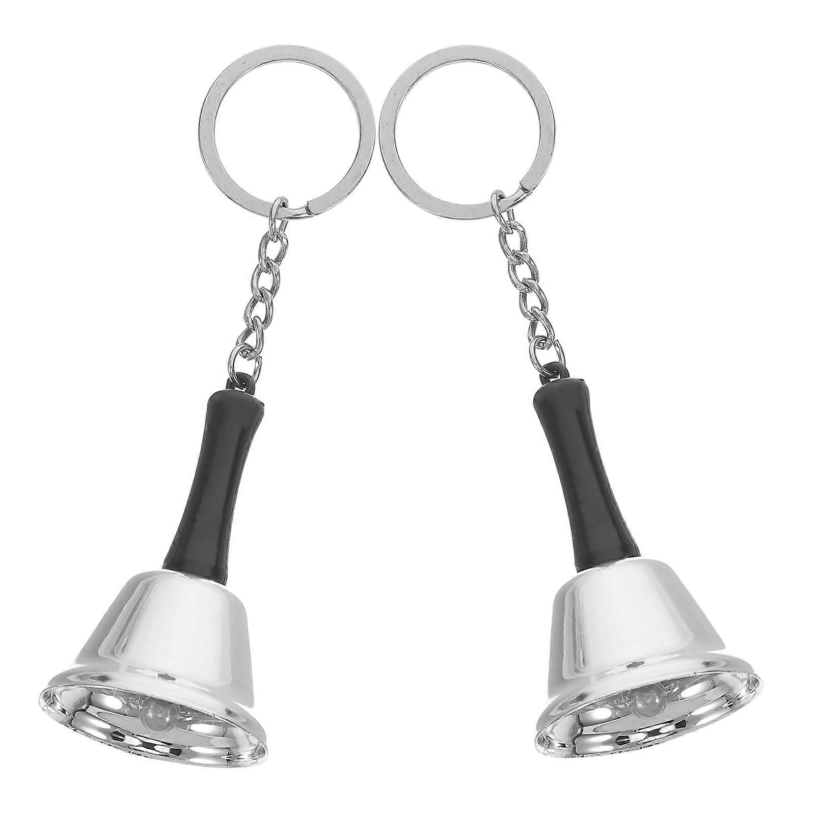 Metal Mini Call Bell Keyring For Children Restaurant Service 12X3.8X3.8CM Coordination Skills 2Pcs