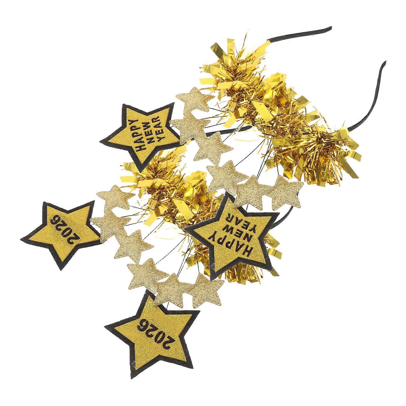 Glitter Star Bopper Headband Comfortable Reusable Holiday Hairband with Sparkling Design and New Year Banner Festive Party Accessory for New Year's