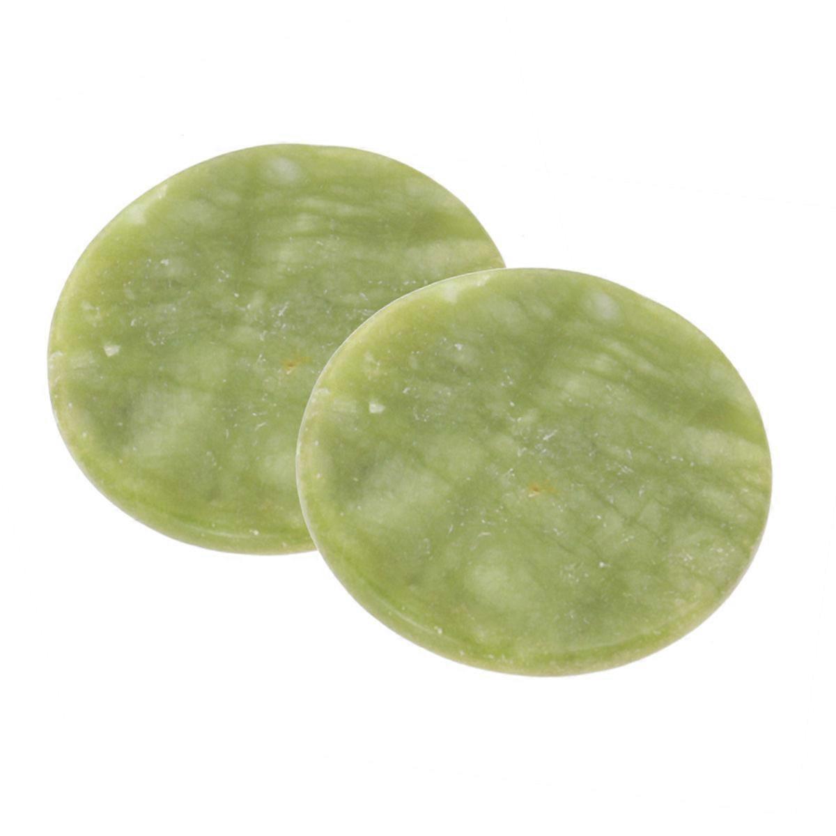 Jade Stone Eyelash Extension Pads 2pcs – Durable Glue Holders for Lash Techs to Prevent Rapid Drying and Enable Precise Application