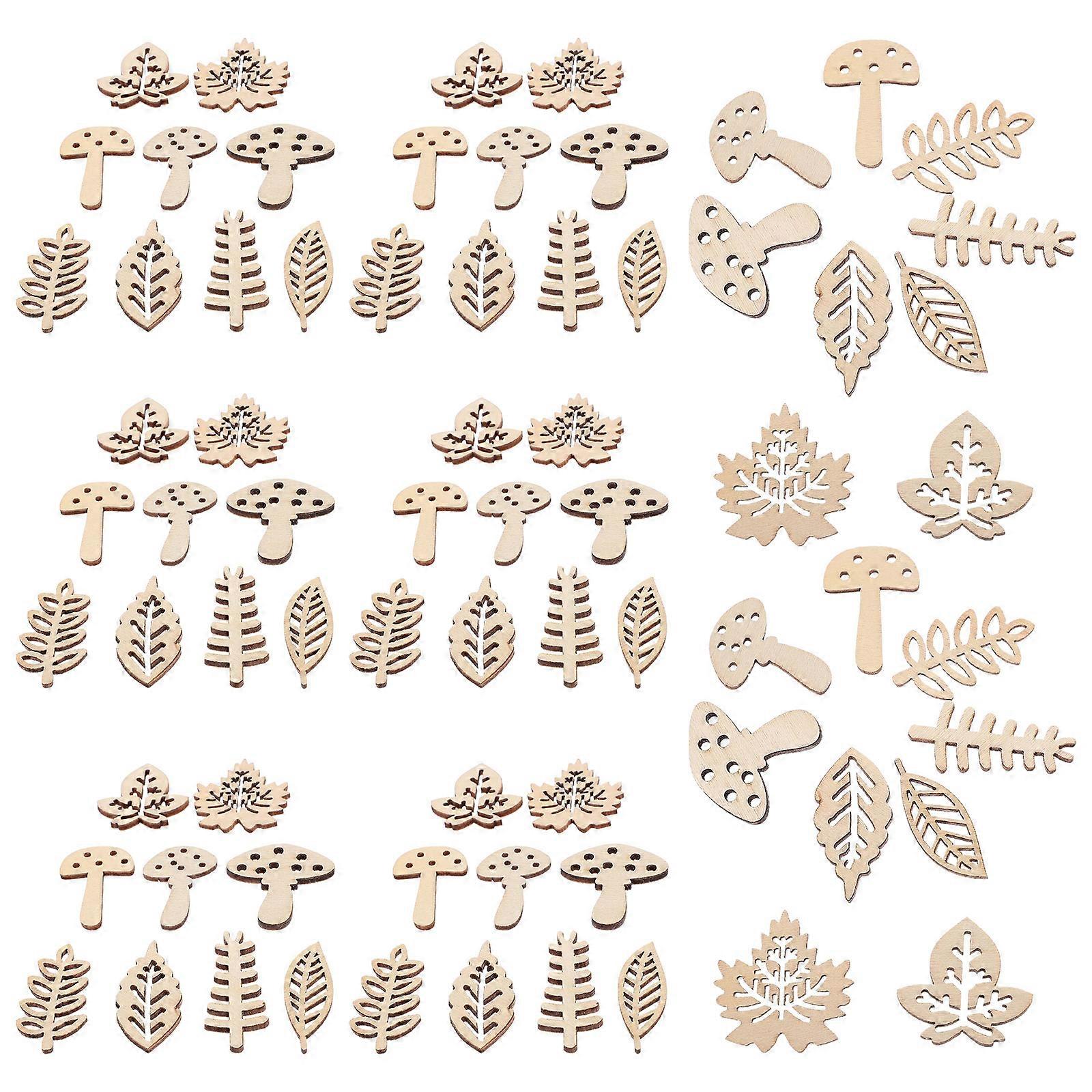 1 Set of Rustic Wooden Plant Craft Unfinished Wood Arts Slices for Valentine Decoration Mixed Style